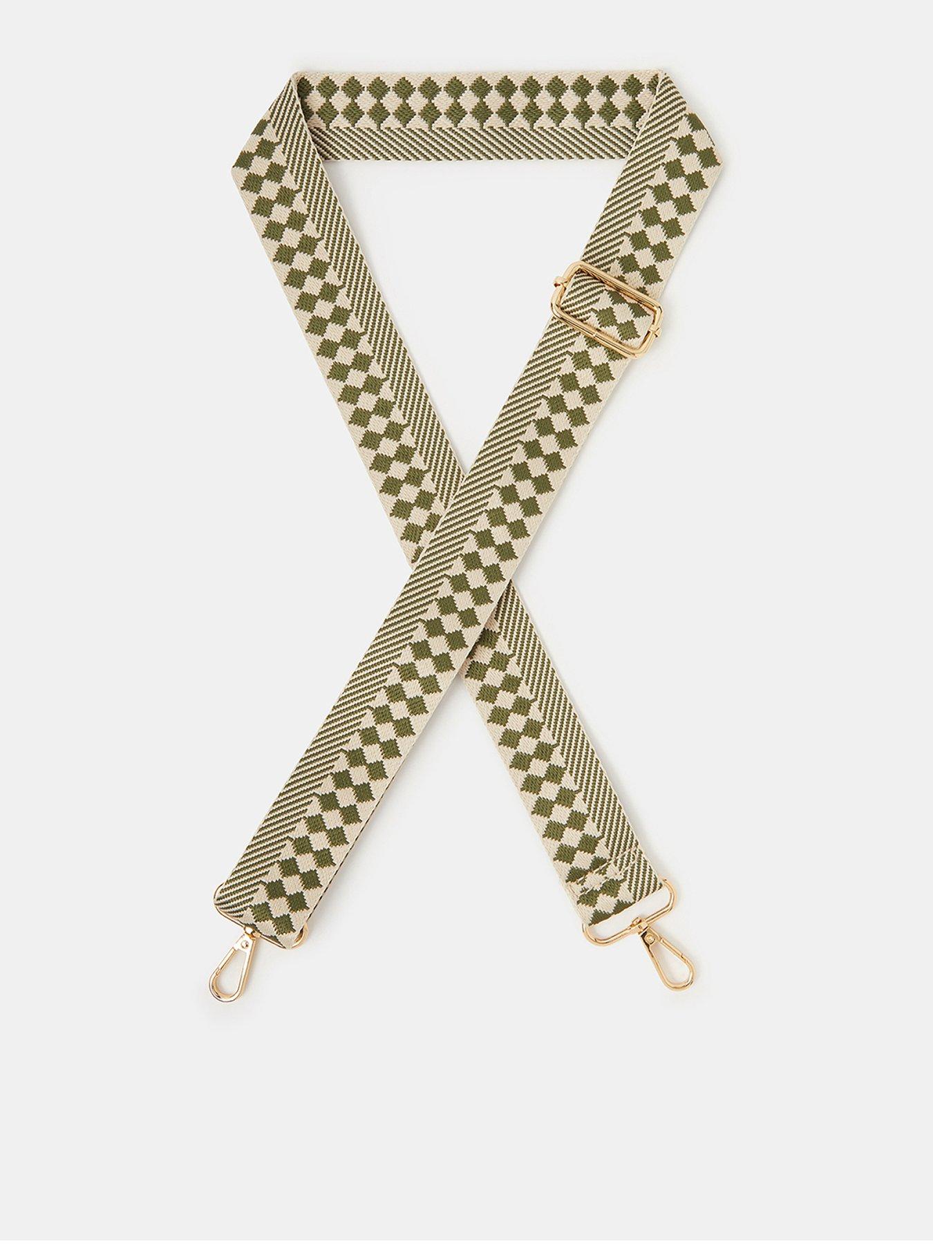 Accessorize Checkerboard Stripe Bag Strap - Green
