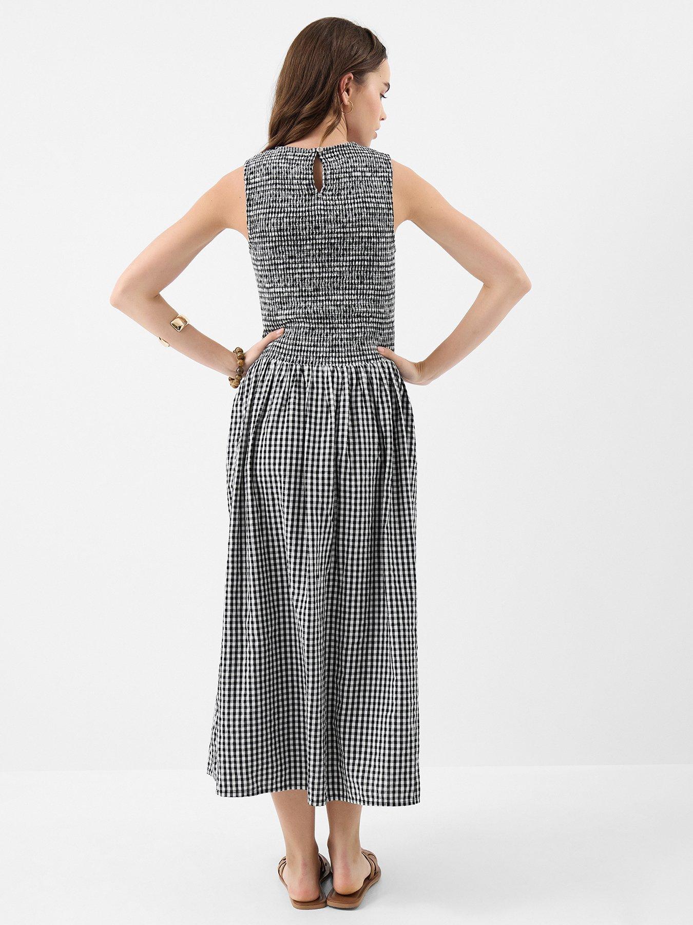 Image 2 of 4 of Accessorize Gingham Print Drop Waist Maxi Dress - Multi