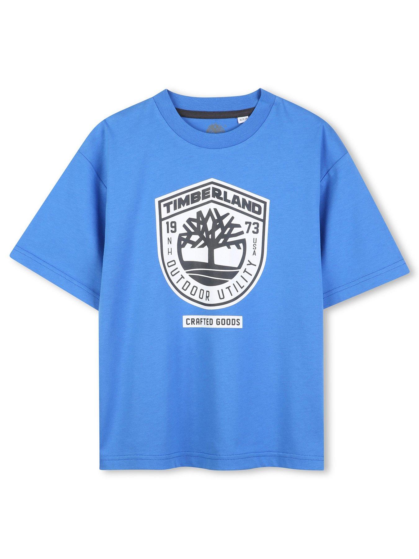 Timberland Boys Short Sleeve T-Shirt - Blue