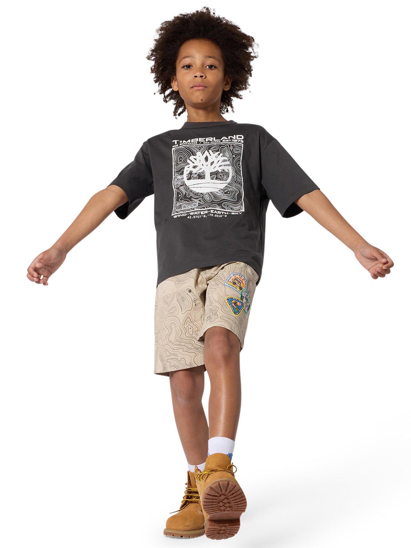 Timberland Boys Graphic Short Sleeve T-Shirt - Dark Grey