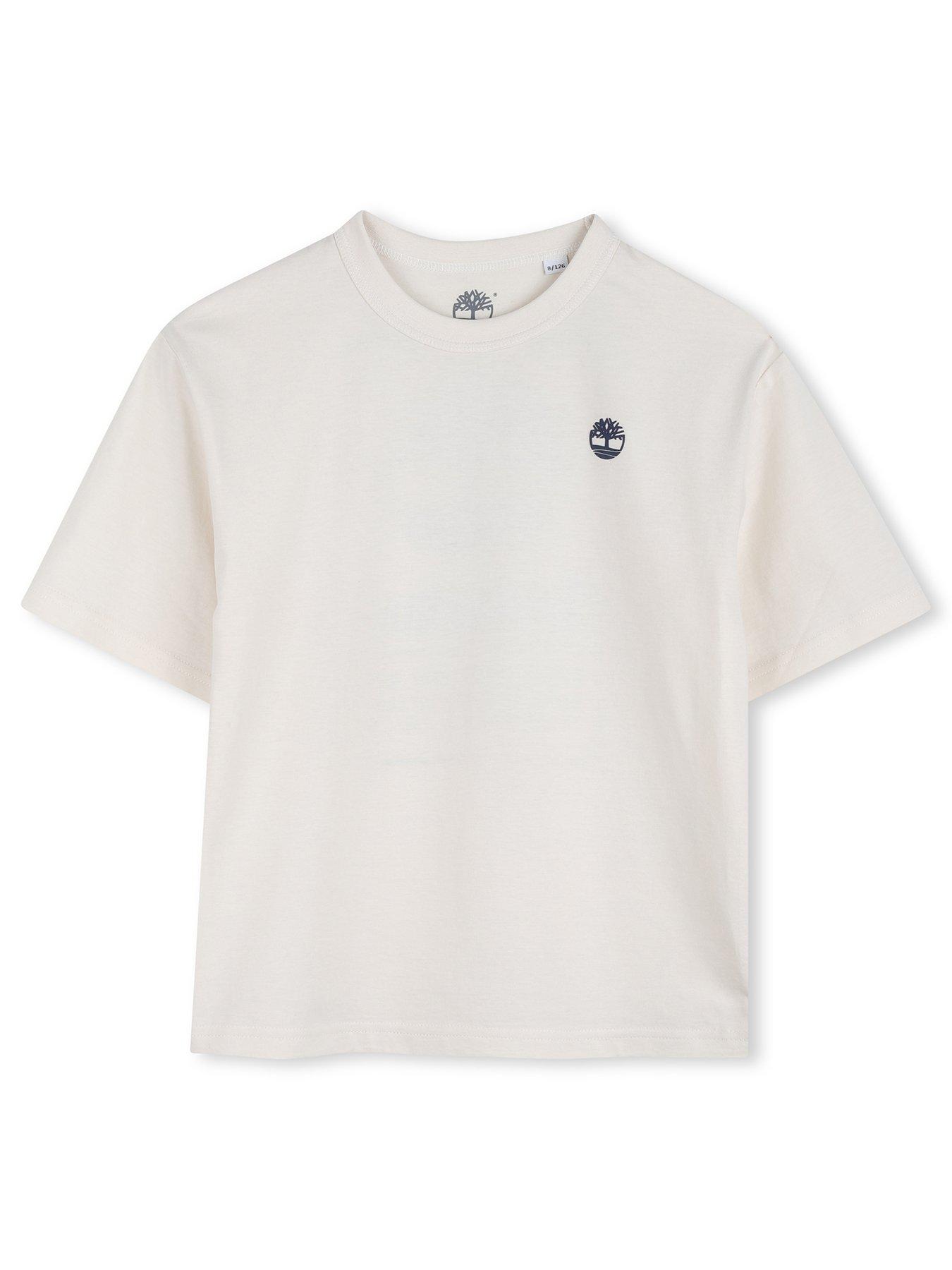 Timberland Boys Back Print Short Sleeve T-shirt - Ivory