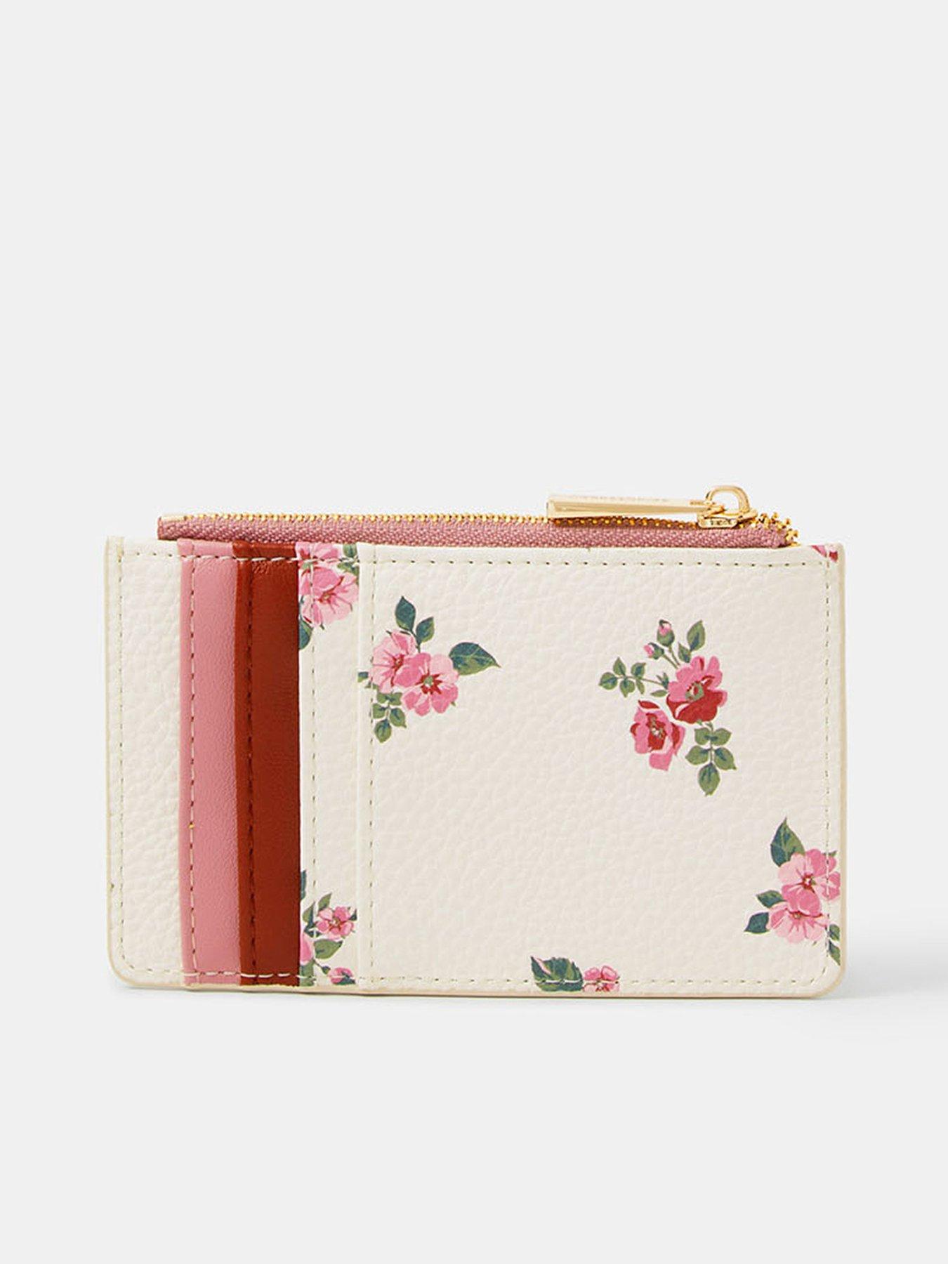 Accessorize Floral Print Card Holder - Cream