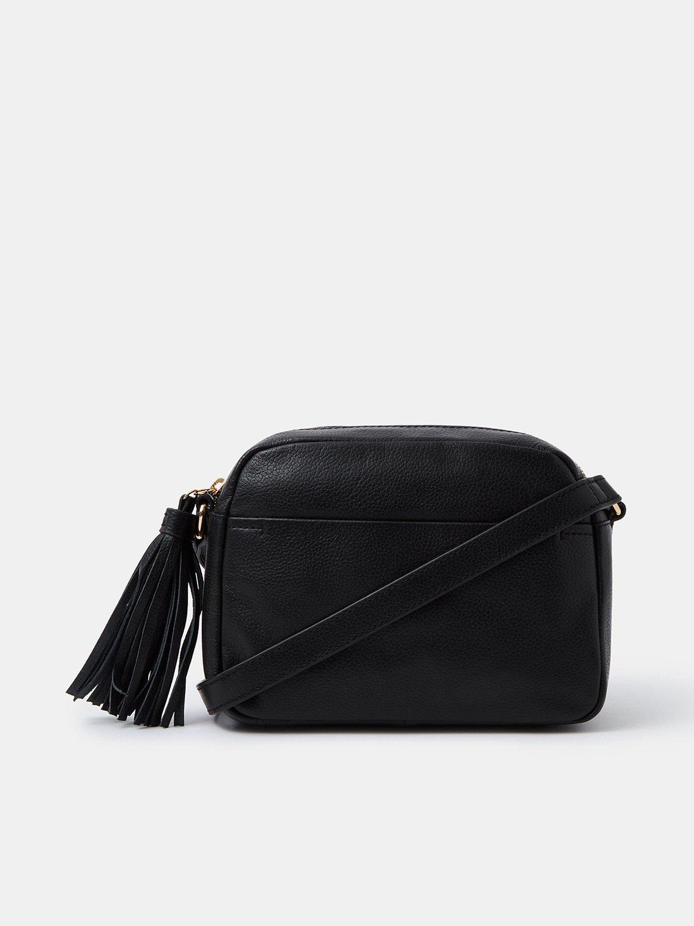 Accessorize Tassel Leather Crossbody Bag