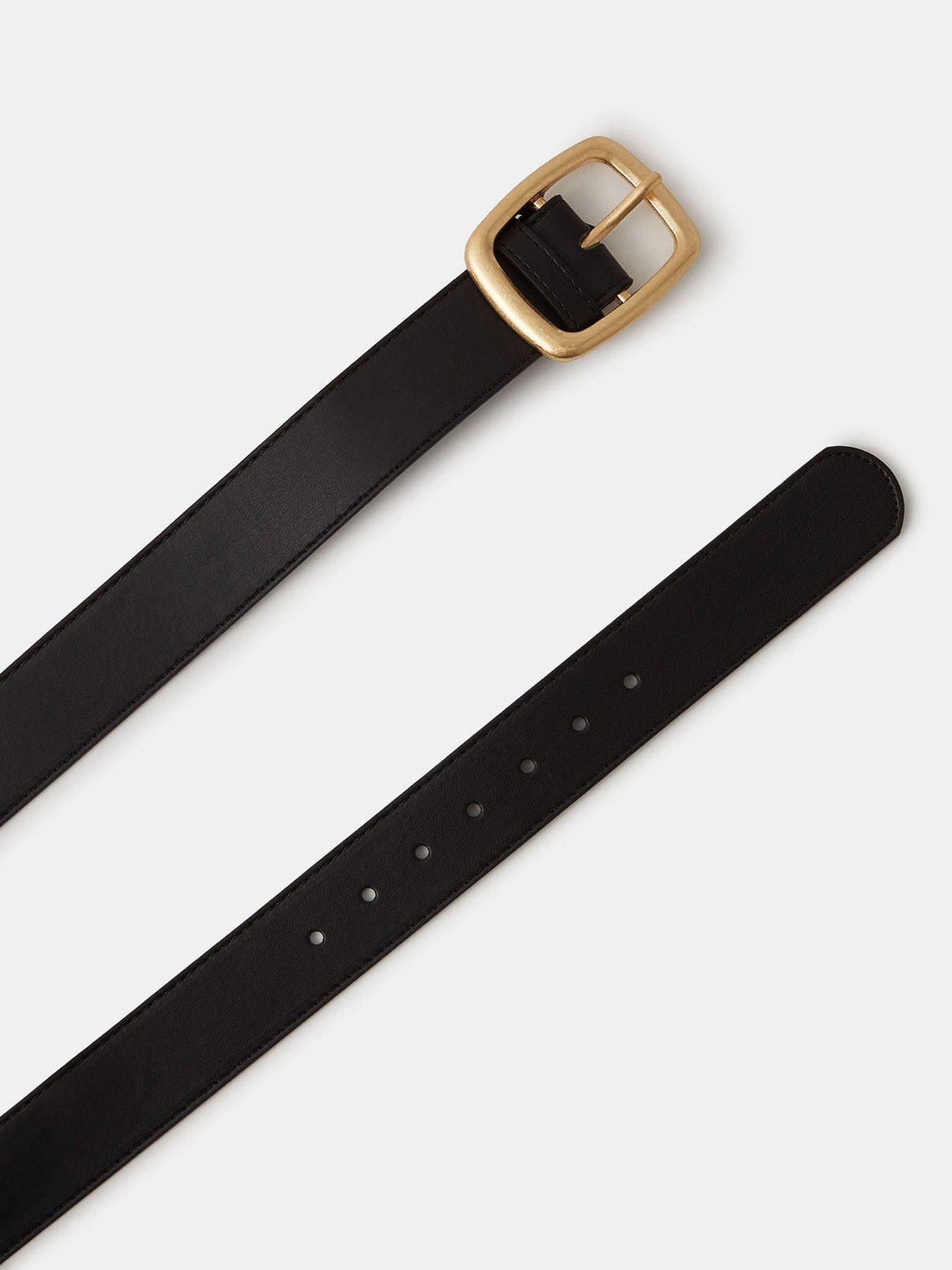 Image 2 of 2 of Accessorize Square Buckle Belt - Black