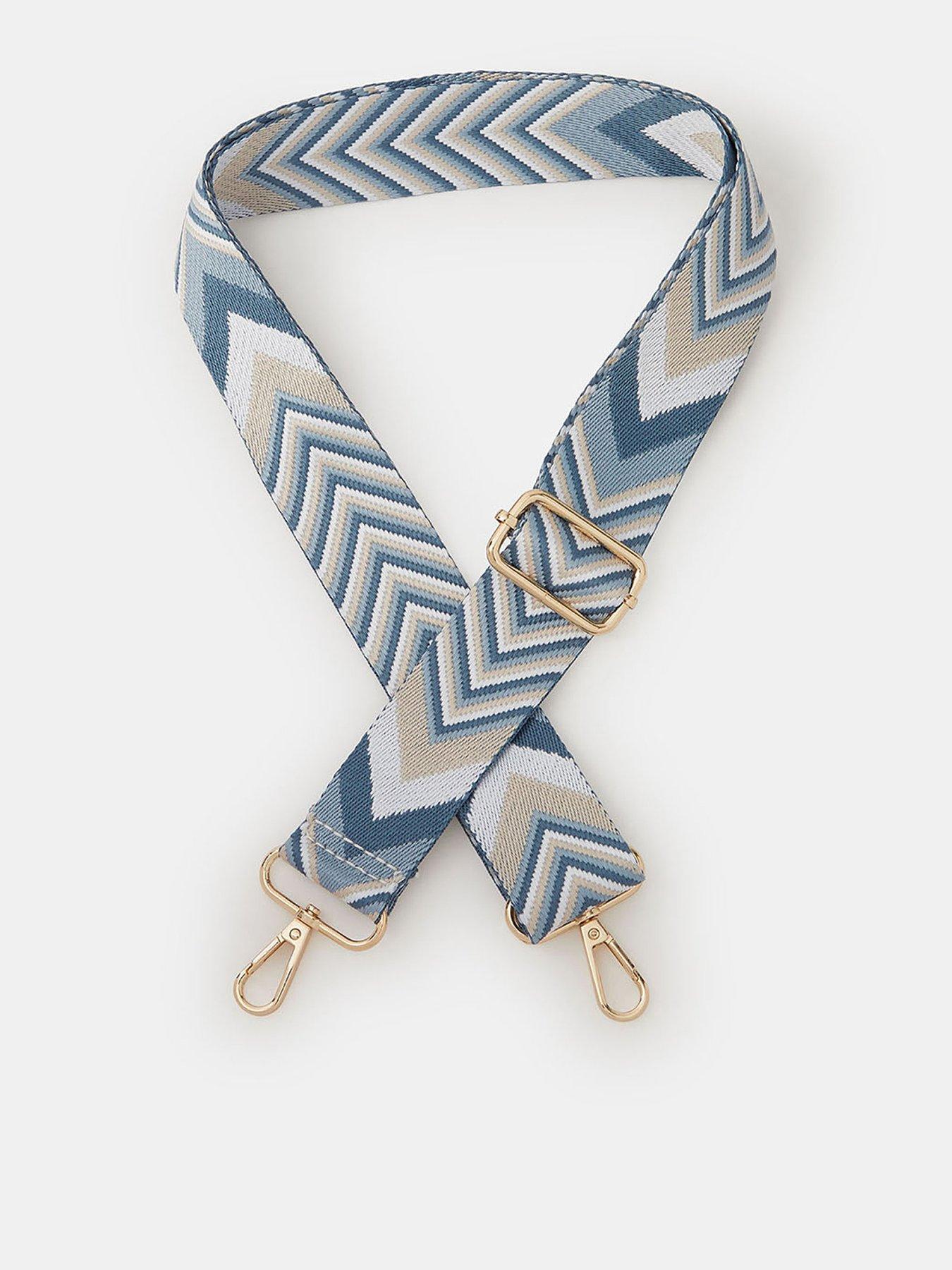 Image 1 of 3 of Accessorize Chevron Bag Strap - Blue