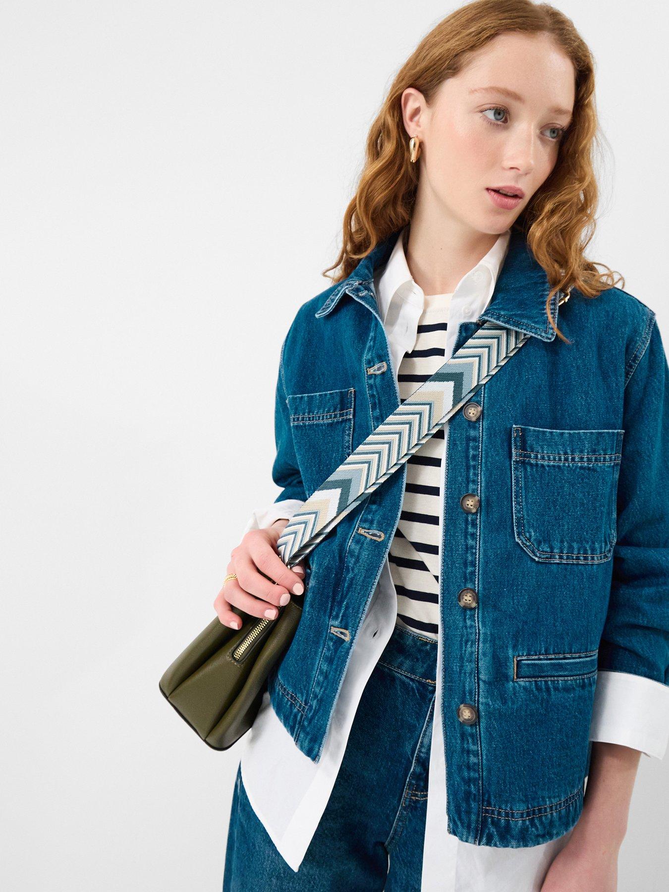 Image 2 of 3 of Accessorize Chevron Bag Strap - Blue