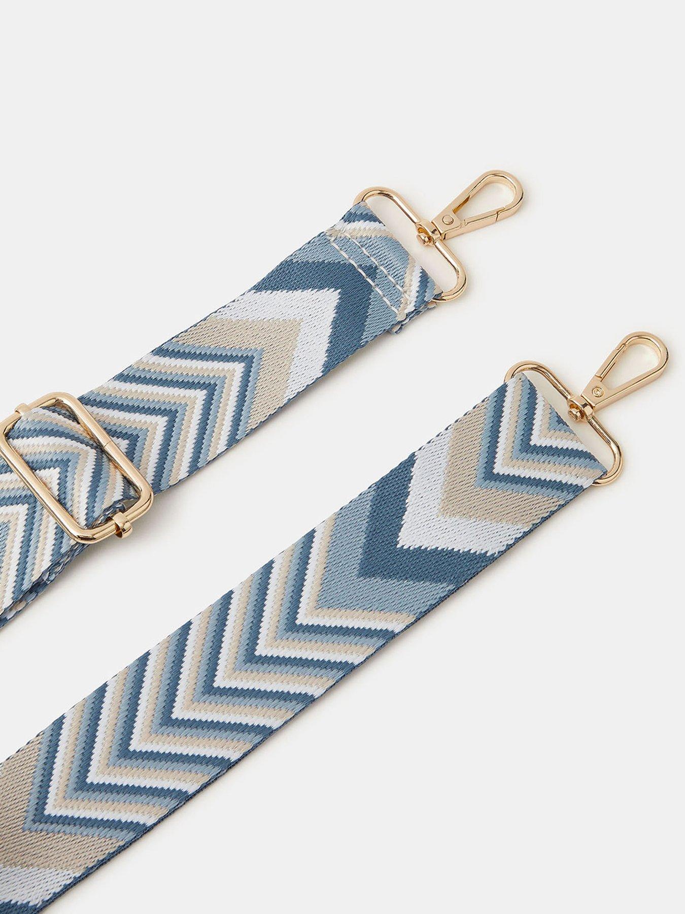 Image 3 of 3 of Accessorize Chevron Bag Strap - Blue