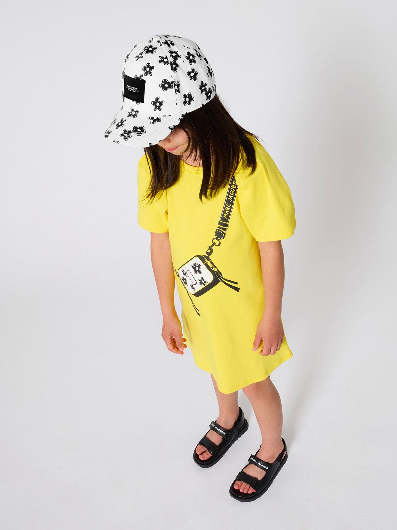 MARC JACOBS: Girls Snapshot Bag Balloon Sleeve Dress - Yellow
