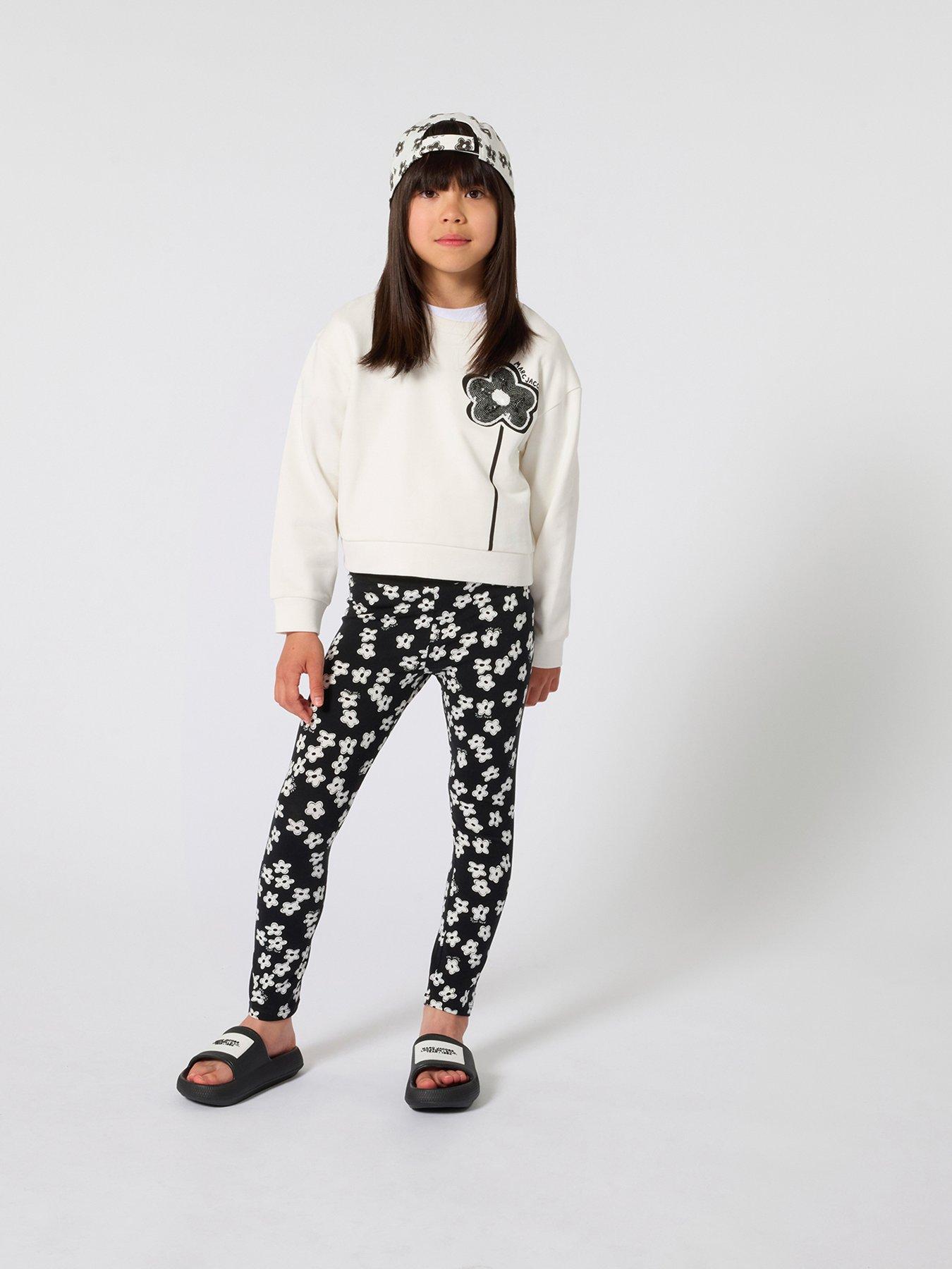 MARC JACOBS Girls Daisy Leggings, Black, Size Age: 5 Years