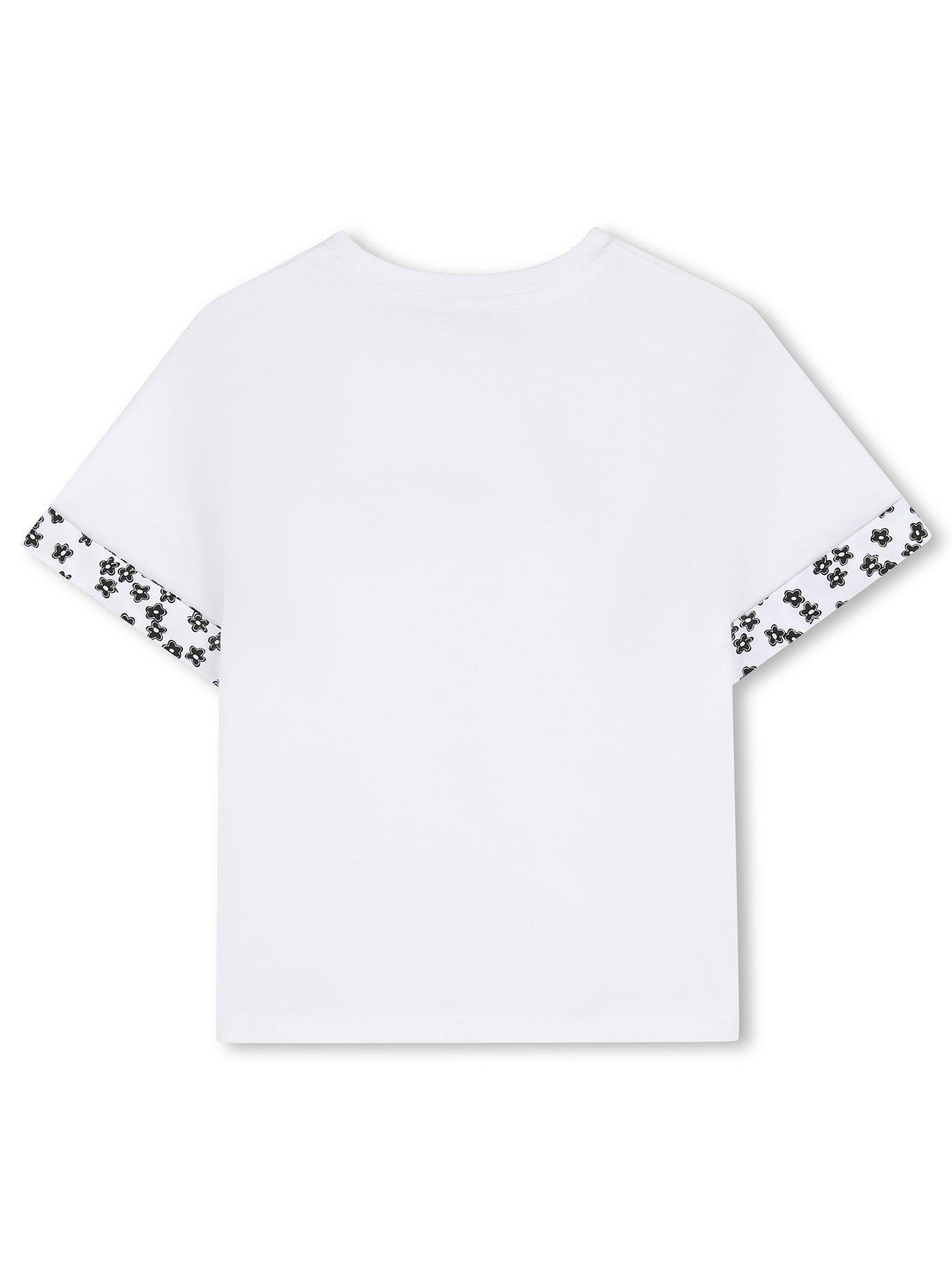 Image 3 of 4 of MARC JACOBS Girls Logo Short Sleeve T-shirt - White