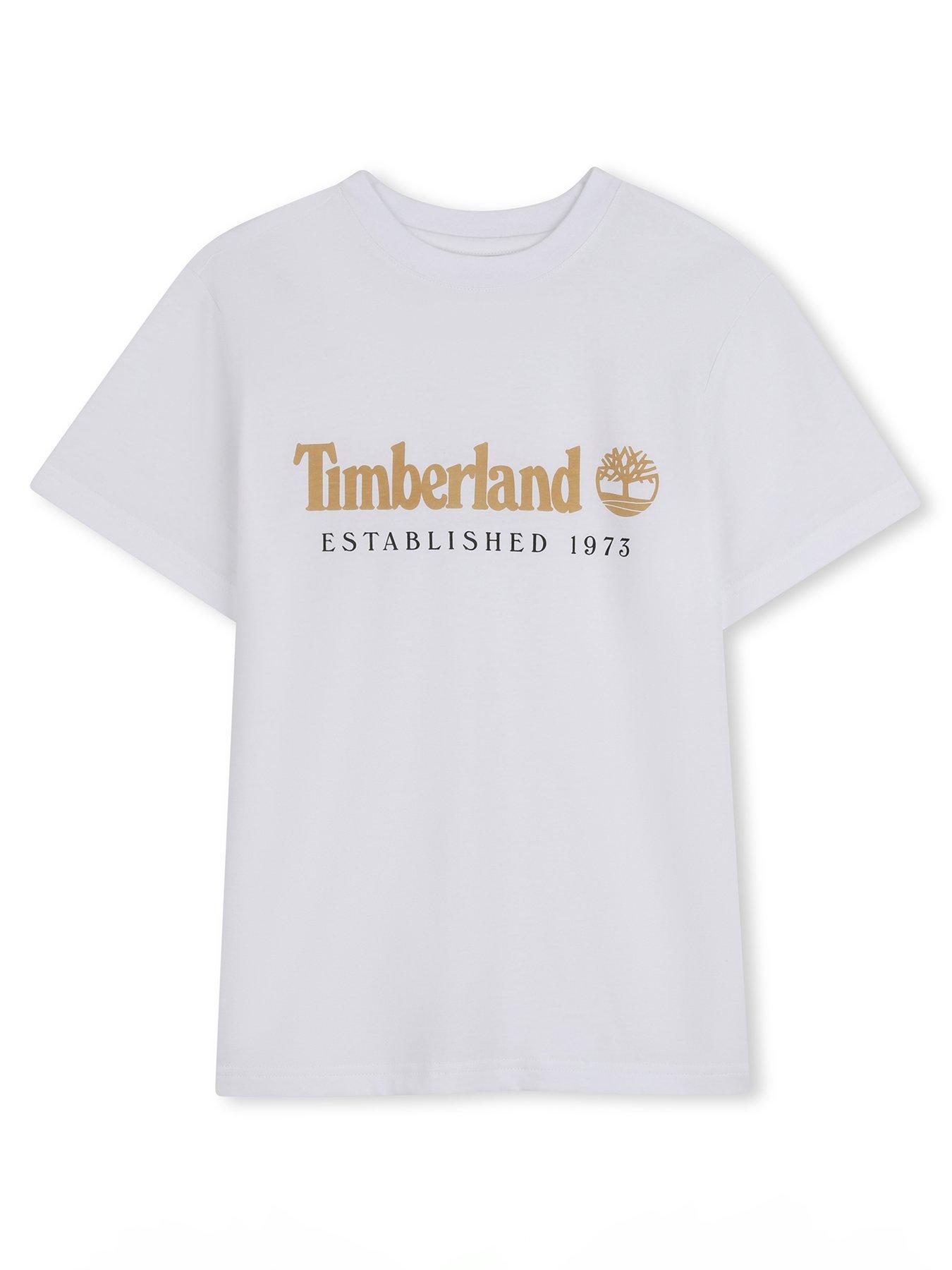 Timberland Boys Short Sleeve T-Shirt, White, Size 5 Years