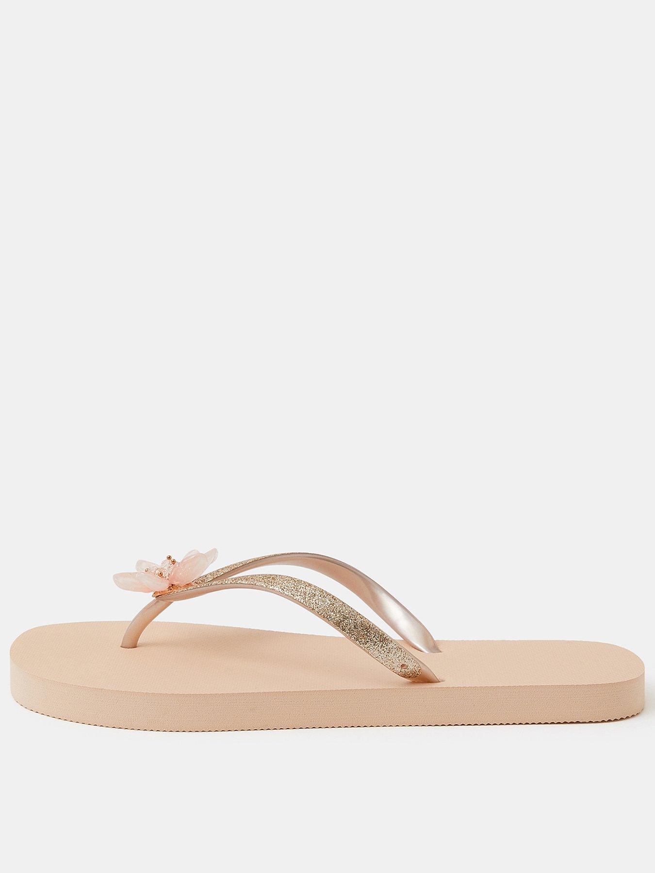 Accessorize Lotus Flower Flip Flops - Pink