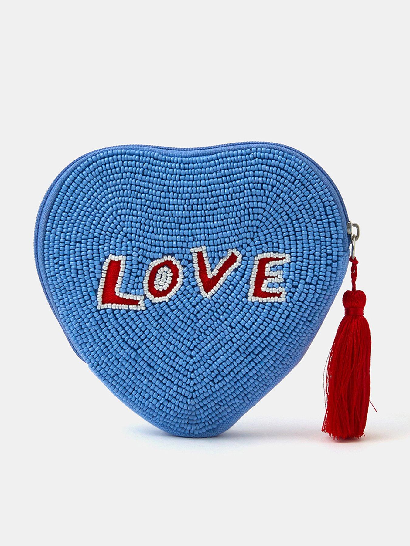 Accessorize Love Beaded Coin Purse - Blue