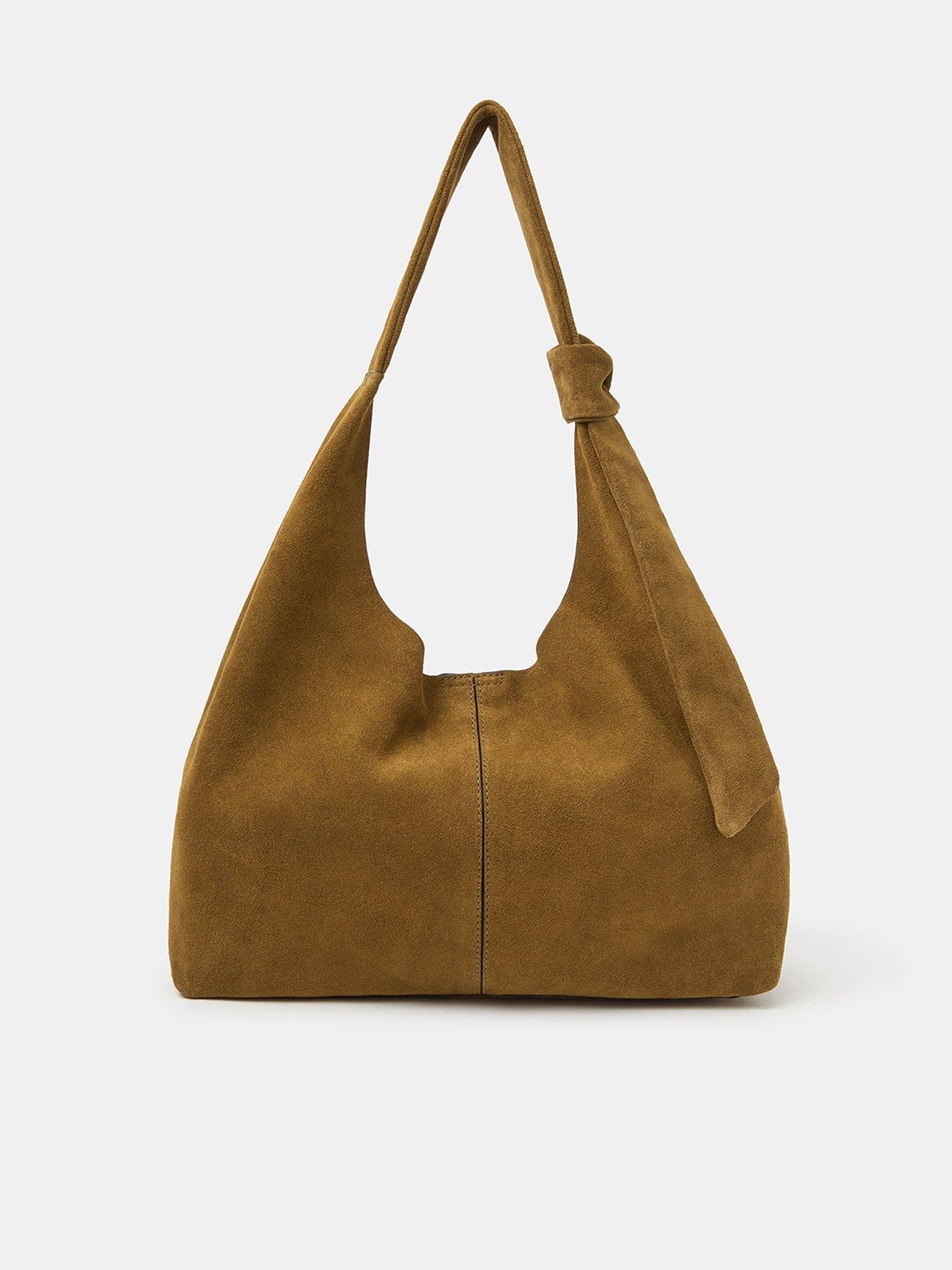 Accessorize Slouchy Knot Suede Shoulder Bag - Brown