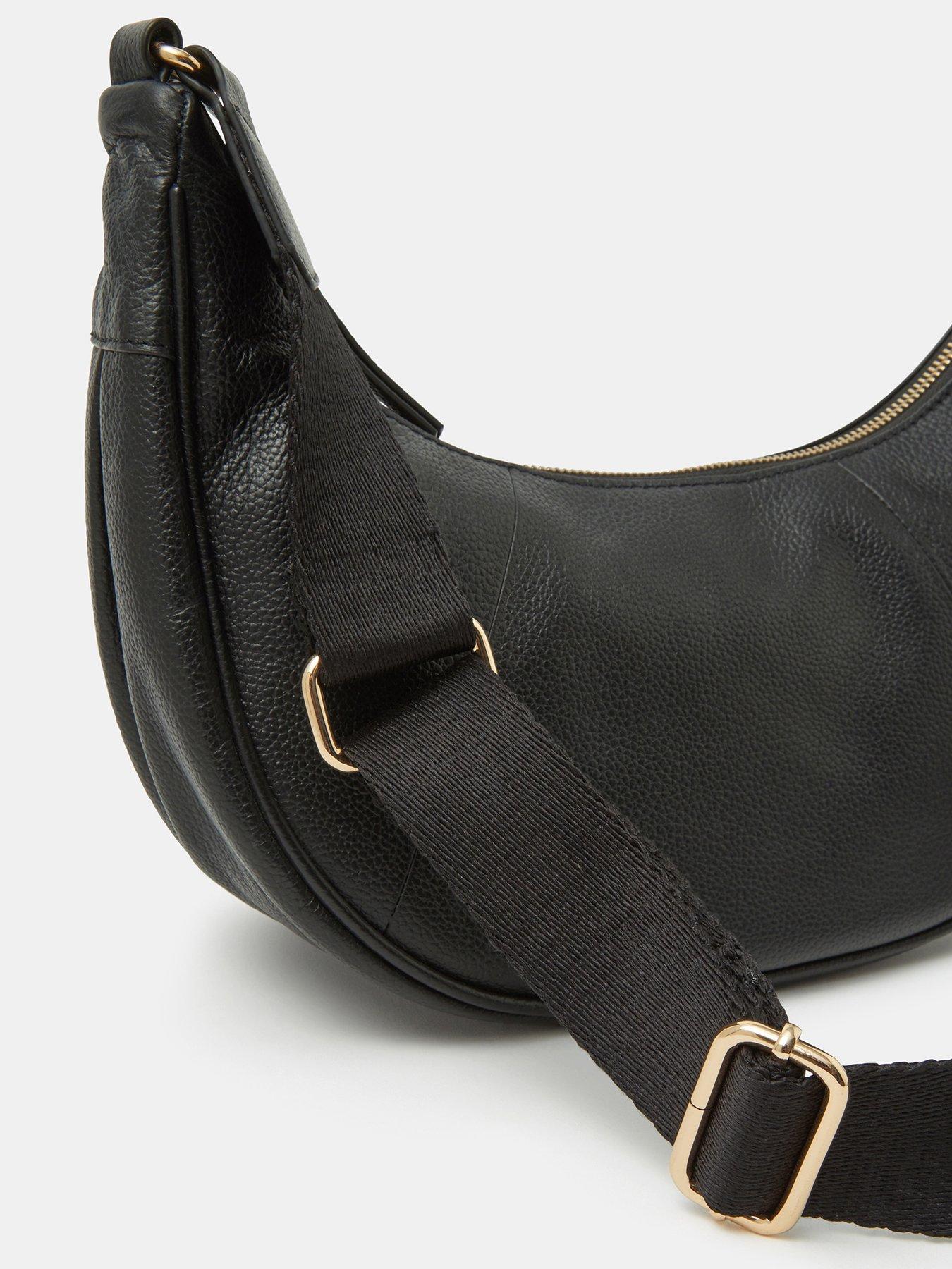 Image 4 of 5 of Accessorize Leather Crossbody Bag - Black