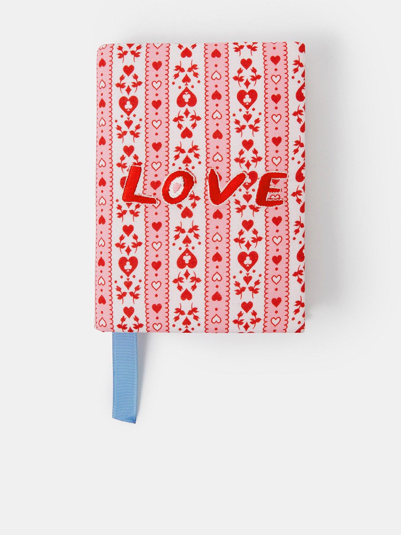 Accessorize Heart Print Notebook - Red