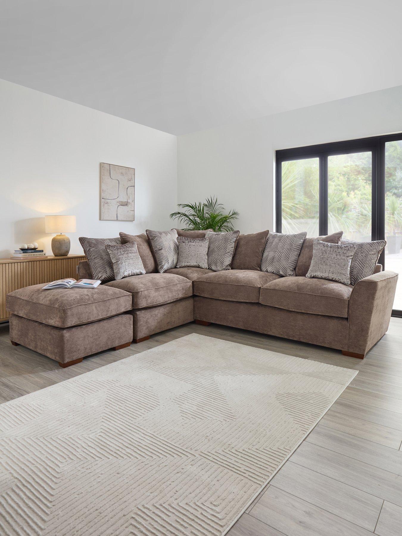 The Very Collection Roulette Left Hand Fabric Corner Chaise With Footstool & Sofabed