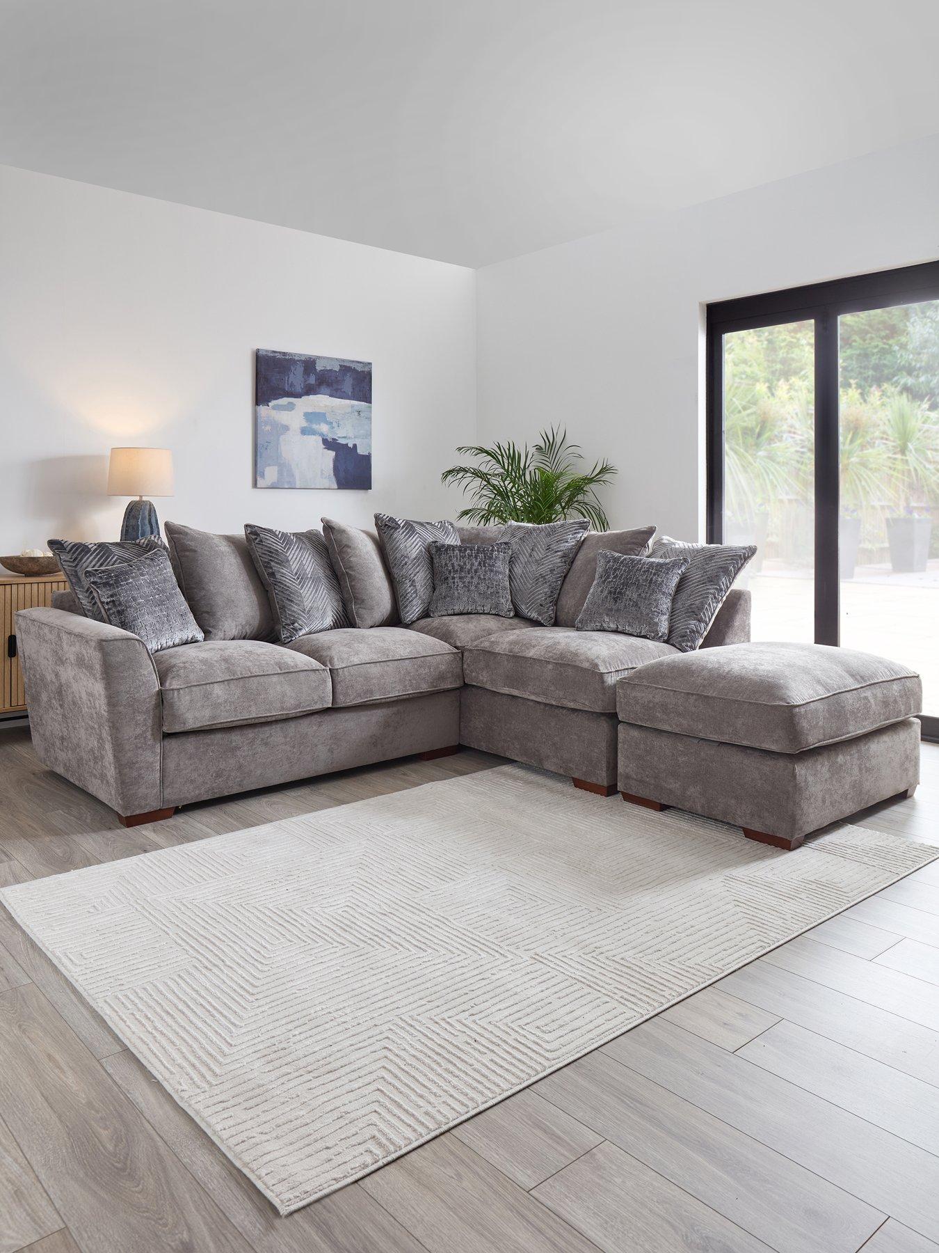 The Very Collection Roulette Right Hand Fabric Corner Chaise With Footstool & Sofabed