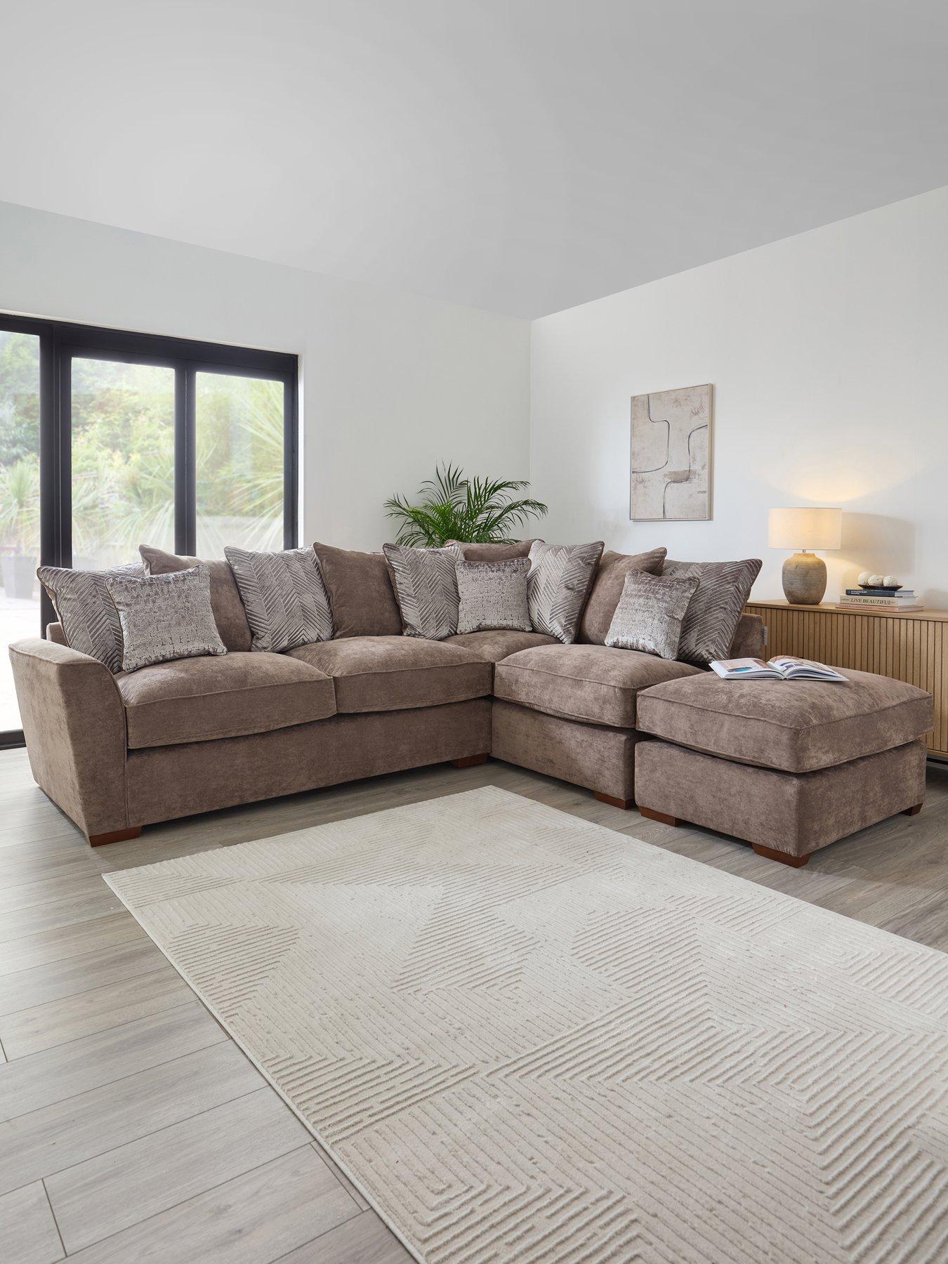 The Very Collection Roulette Right Hand Fabric Corner Chaise With Footstool & Sofabed