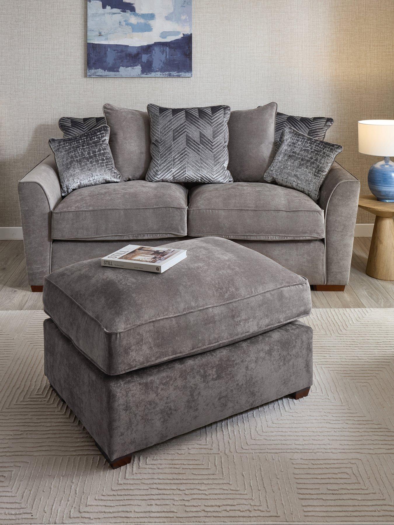 Image 1 of 1 of The Very Collection Roulette 3 Seater Fabric Sofa + Footstool Set (Buy &amp; SAVE!) &nbsp;- Made to Order in the UK