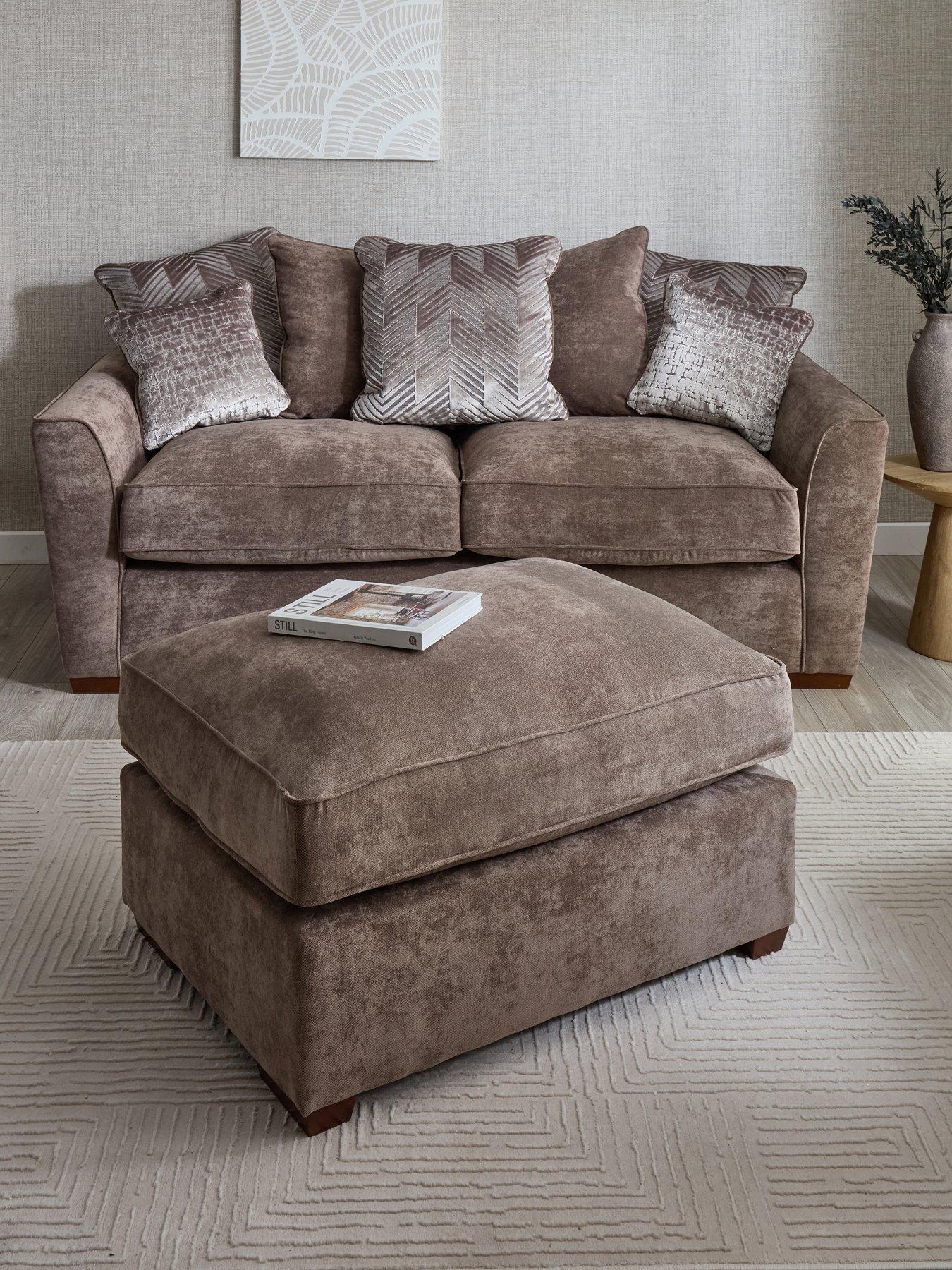 The Very Collection Roulette 3 Seater Fabric Sofa + Footstool Set (Buy  &  SAVE!)