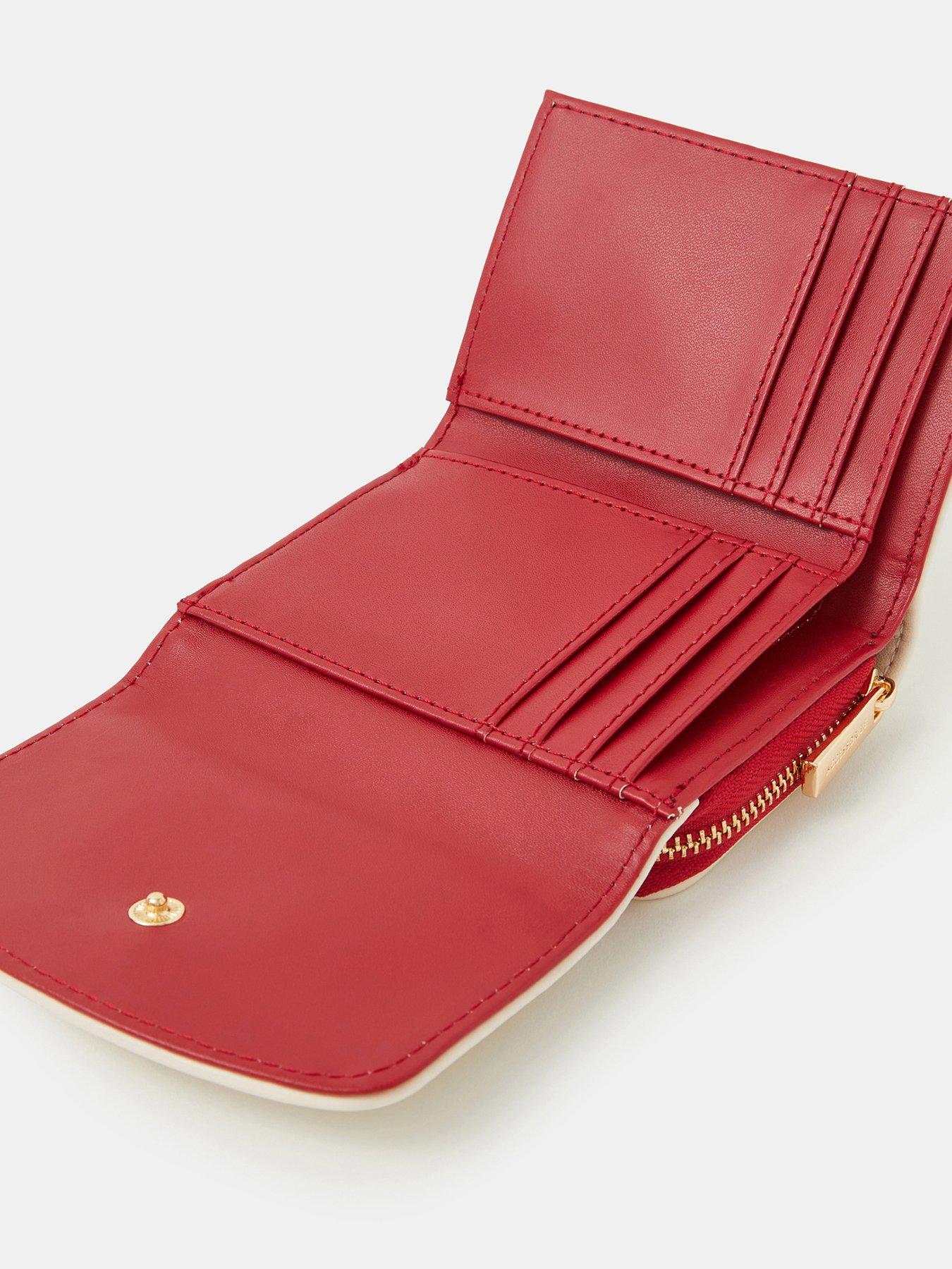 Image 3 of 3 of Accessorize Double Heart Faux Leather Purse - Cream