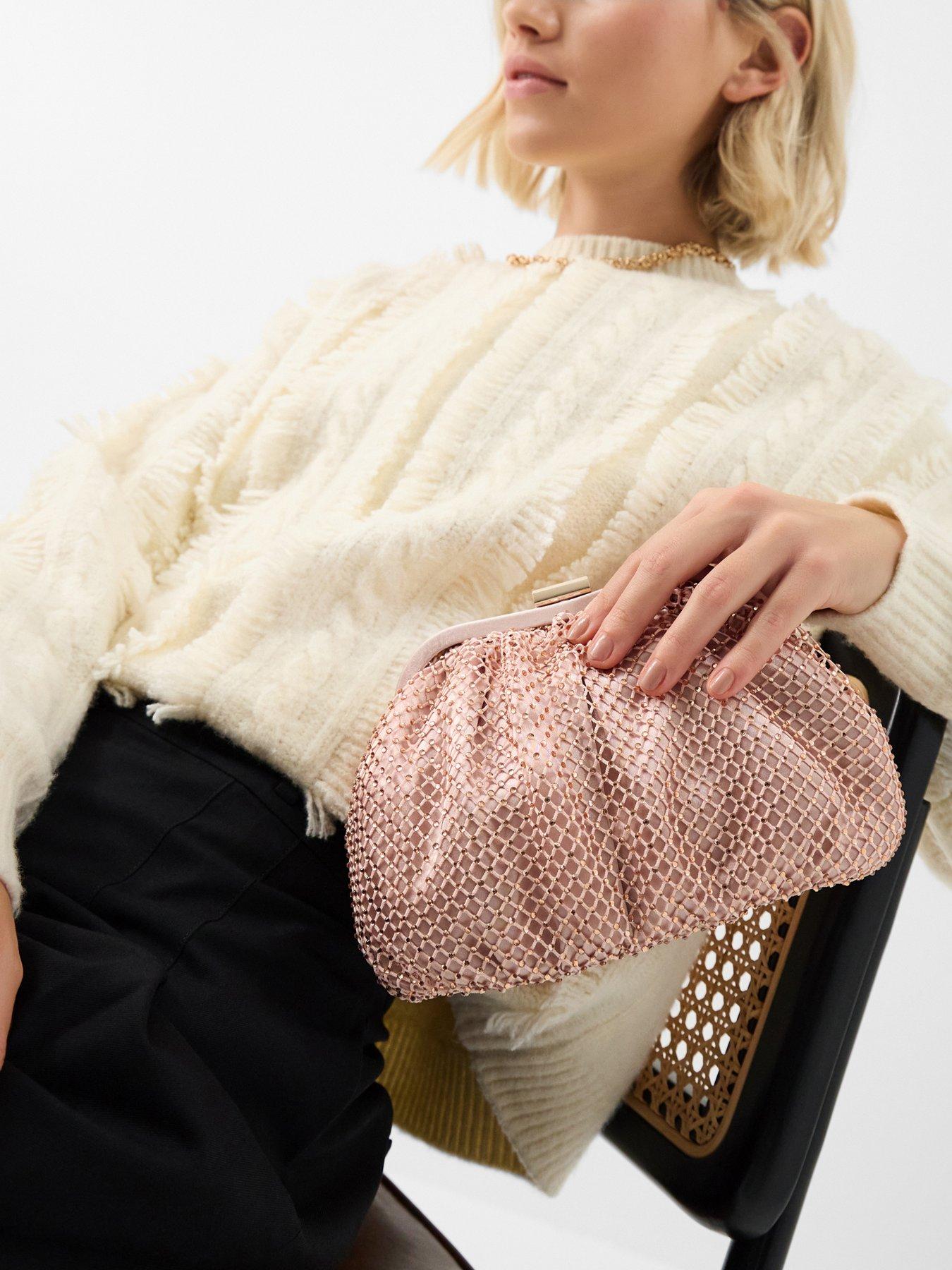 Image 2 of 5 of Accessorize Sequin Clip Frame Clutch Bag - Pink