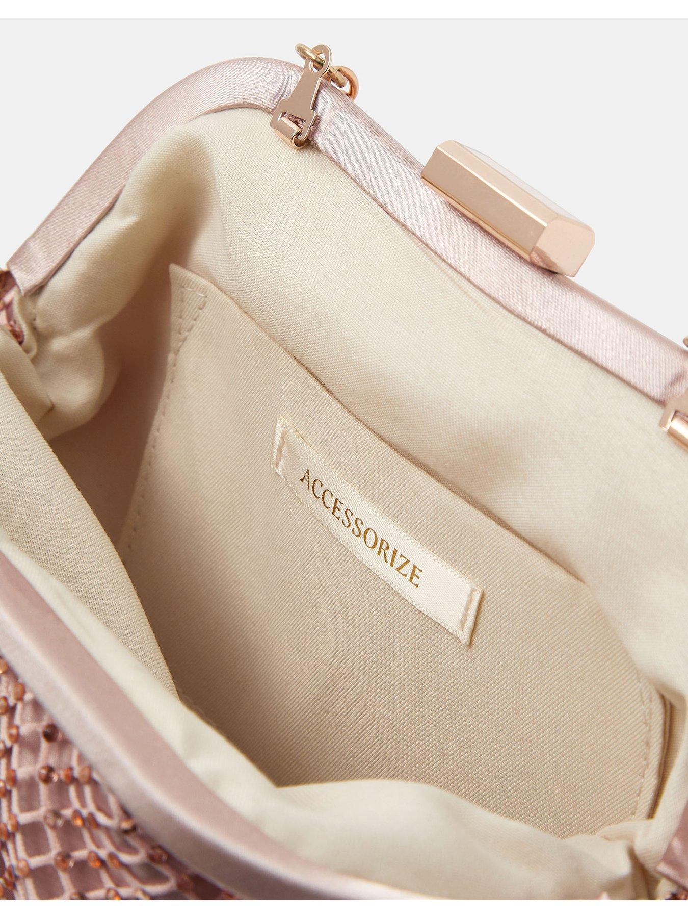Image 4 of 5 of Accessorize Sequin Clip Frame Clutch Bag - Pink