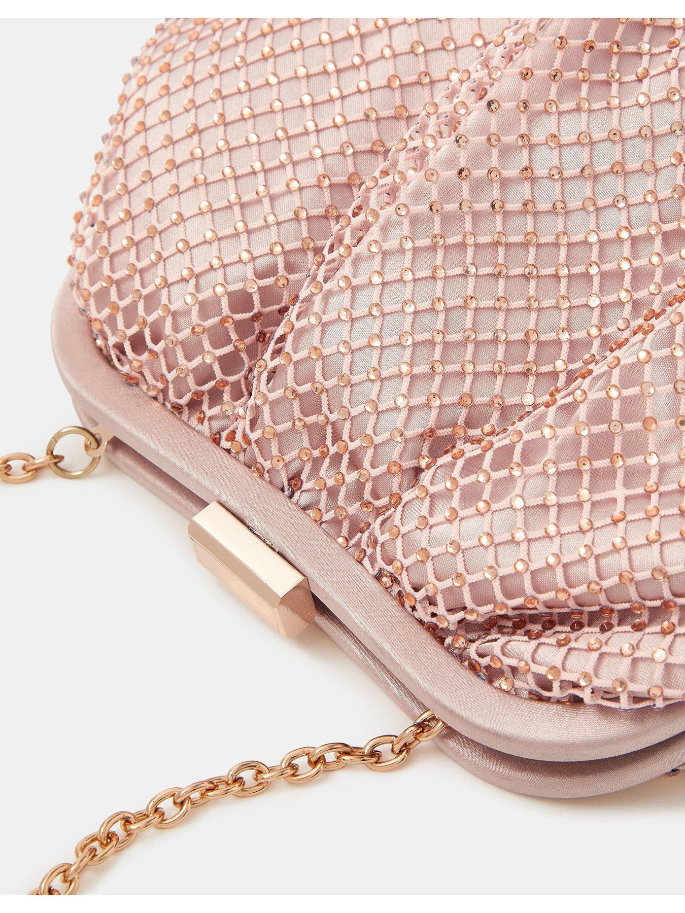 Image 5 of 5 of Accessorize Sequin Clip Frame Clutch Bag - Pink