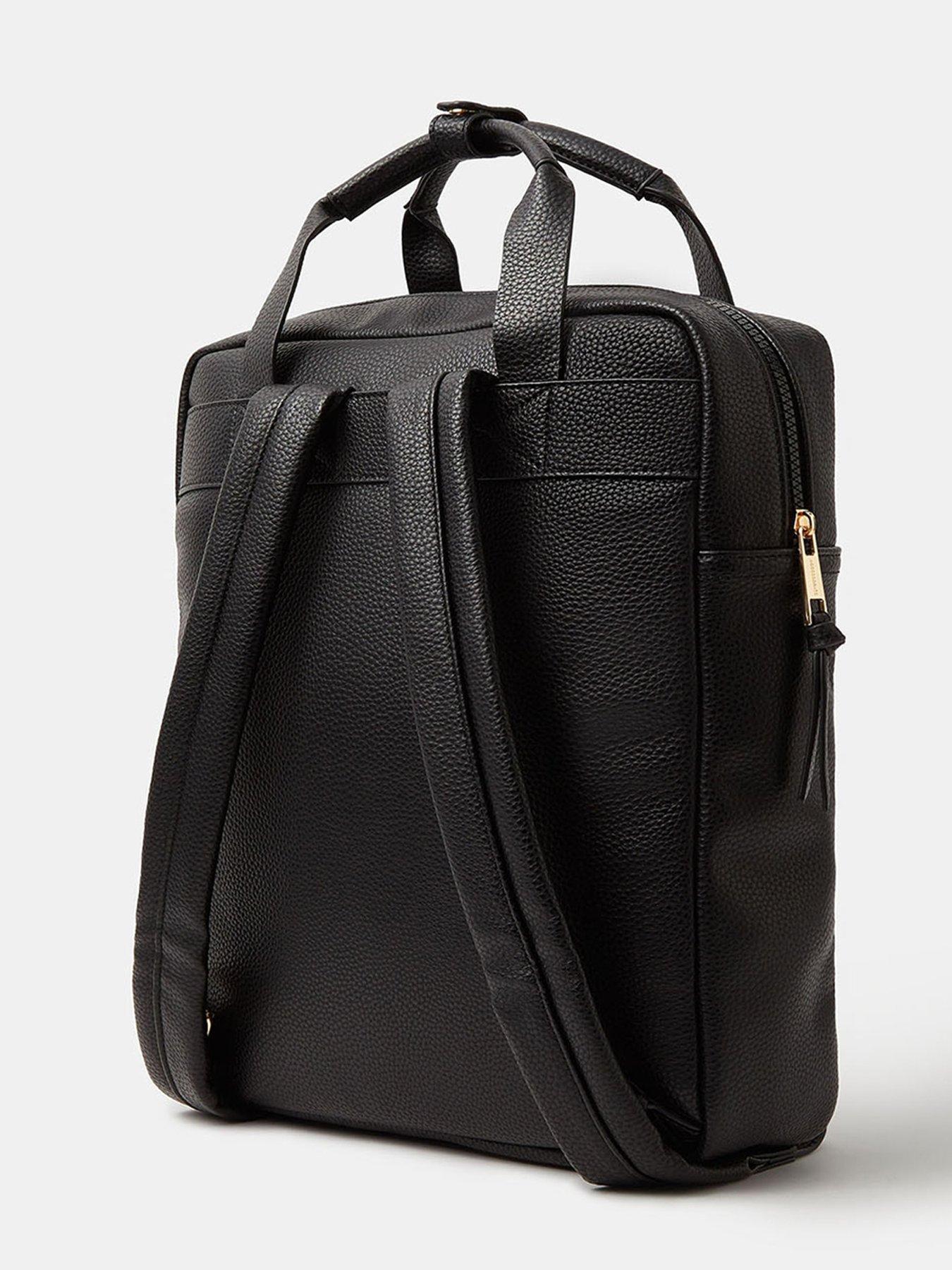 Image 3 of 5 of Accessorize Faux Leather Backpack - Black