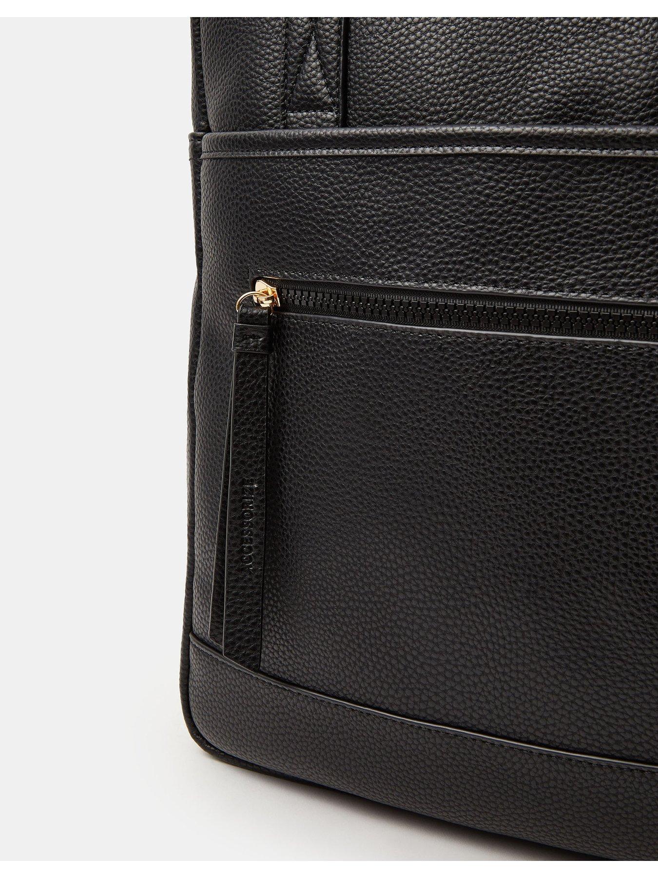 Image 5 of 5 of Accessorize Faux Leather Backpack - Black