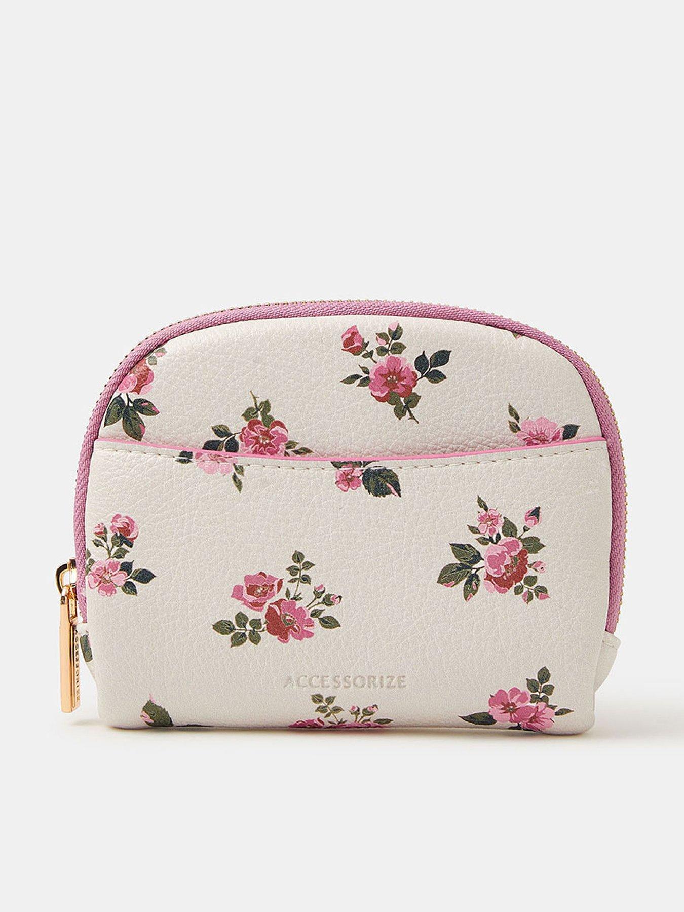 Accessorize Floral Print Coin Purse - Cream