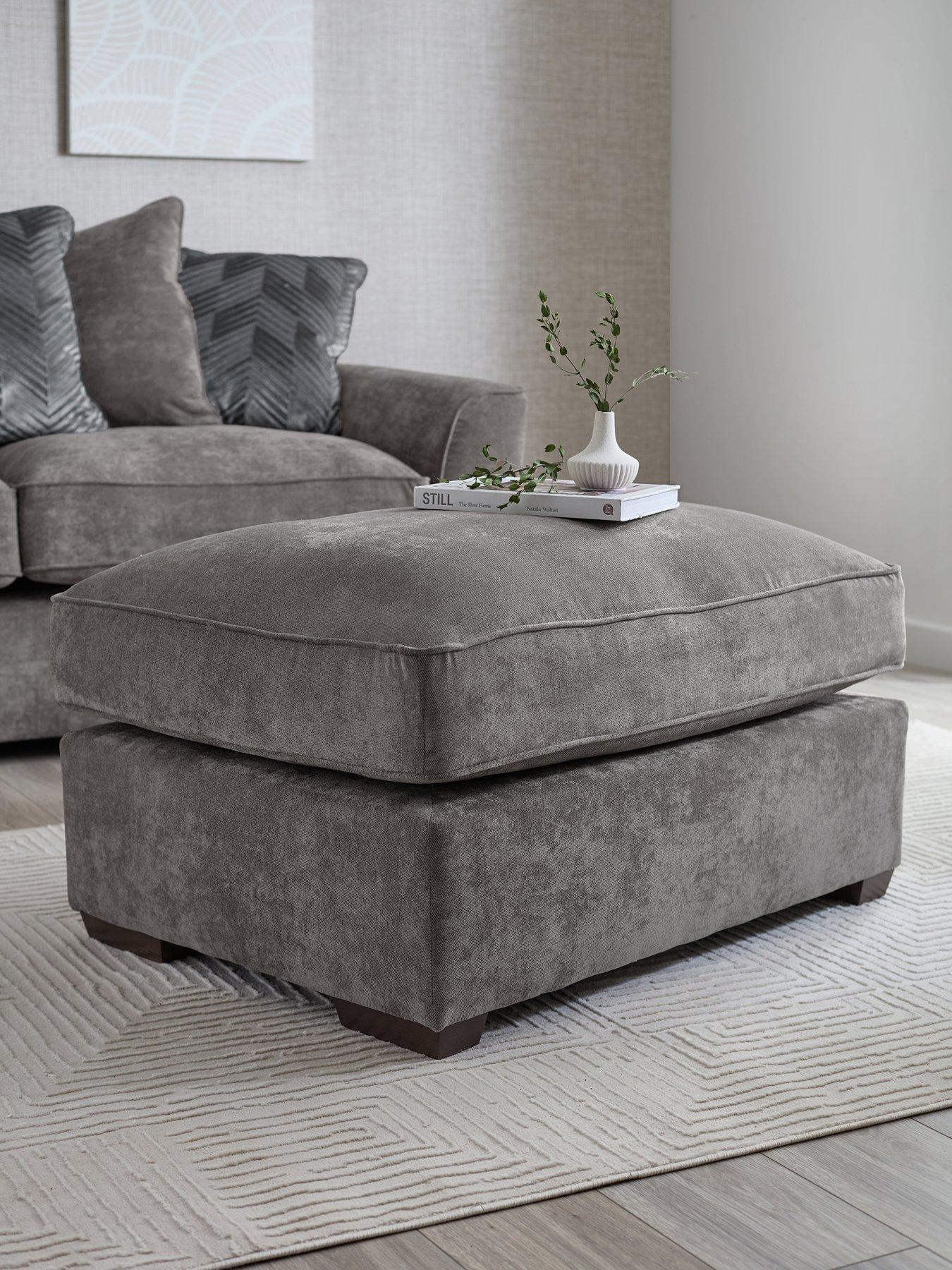 The Very Collection Roulette Fabric Large Footstool - Made to Order in the UK