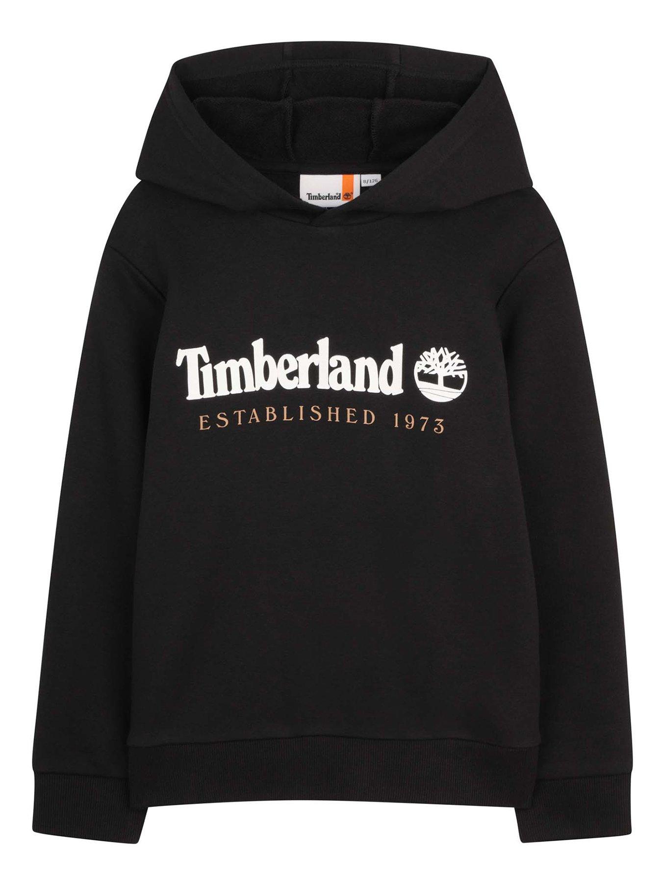 Timberland Boys Hoodie, Black, Size 10 Years