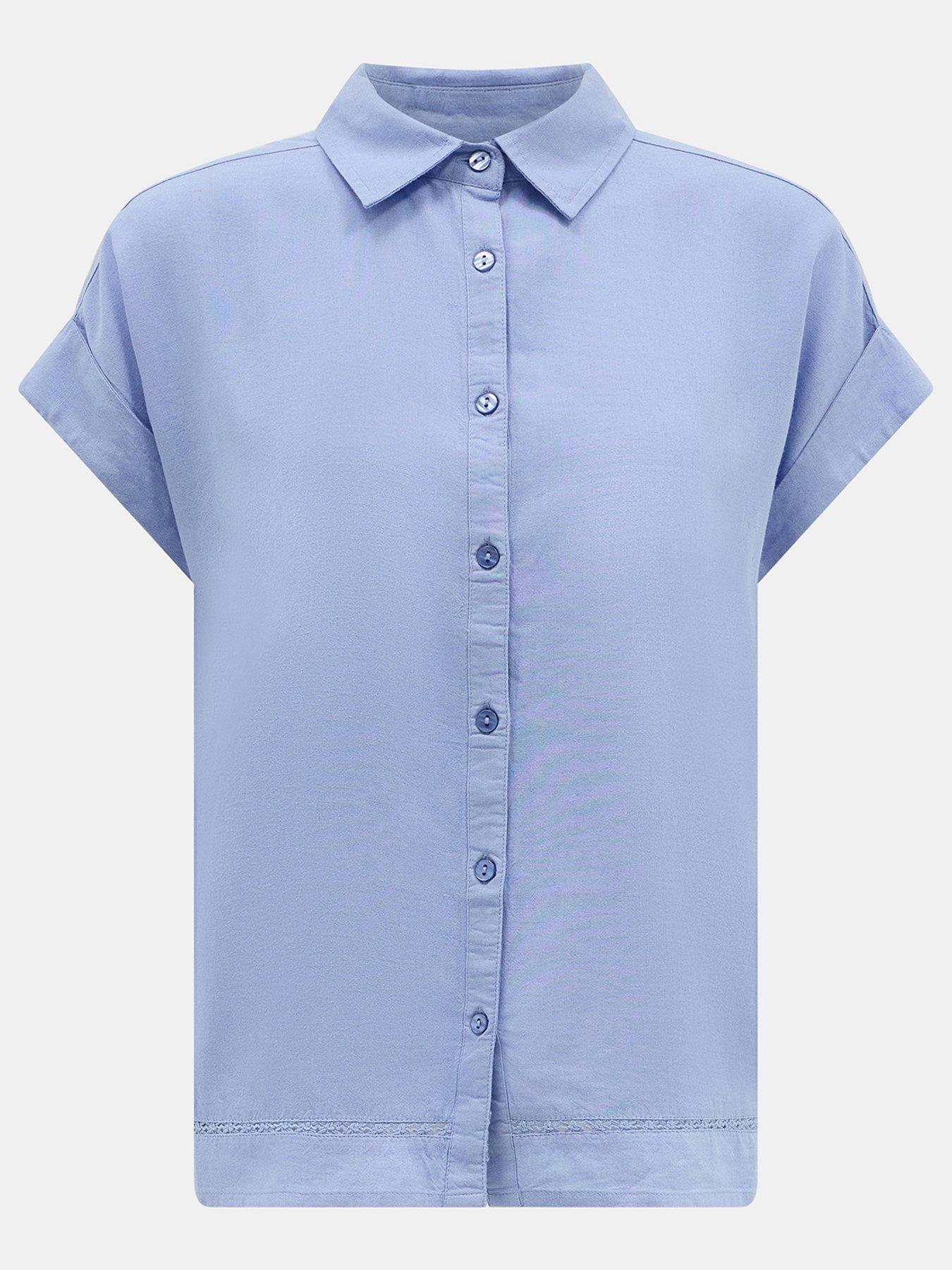 Image 5 of 5 of Accessorize Lace Trim Linen Shirt