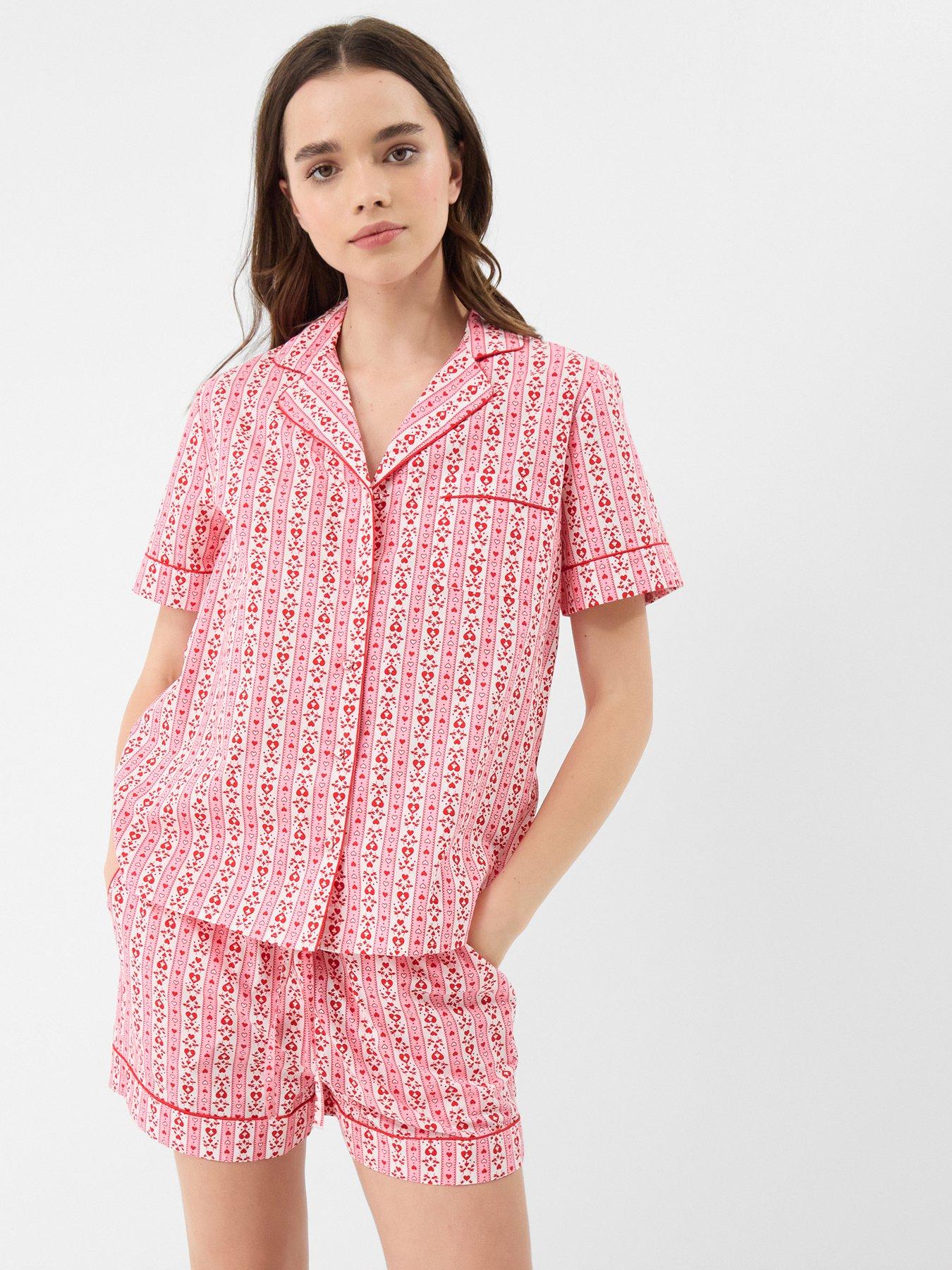 Accessorize Heart Print Cotton Shorts Pyjama Set - Pink