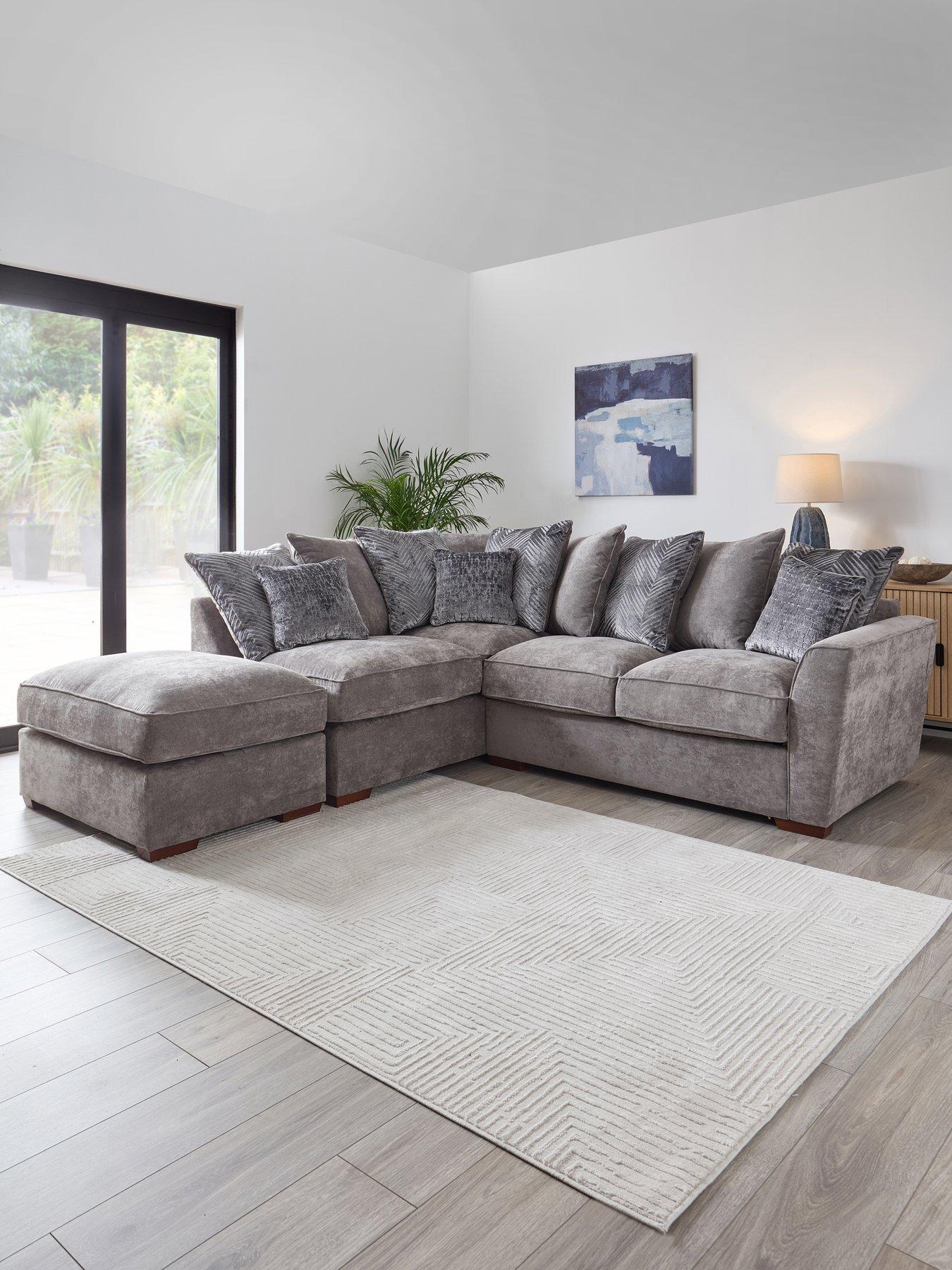 The Very Collection Roulette Left Hand Fabric Corner Chaise With Footstool