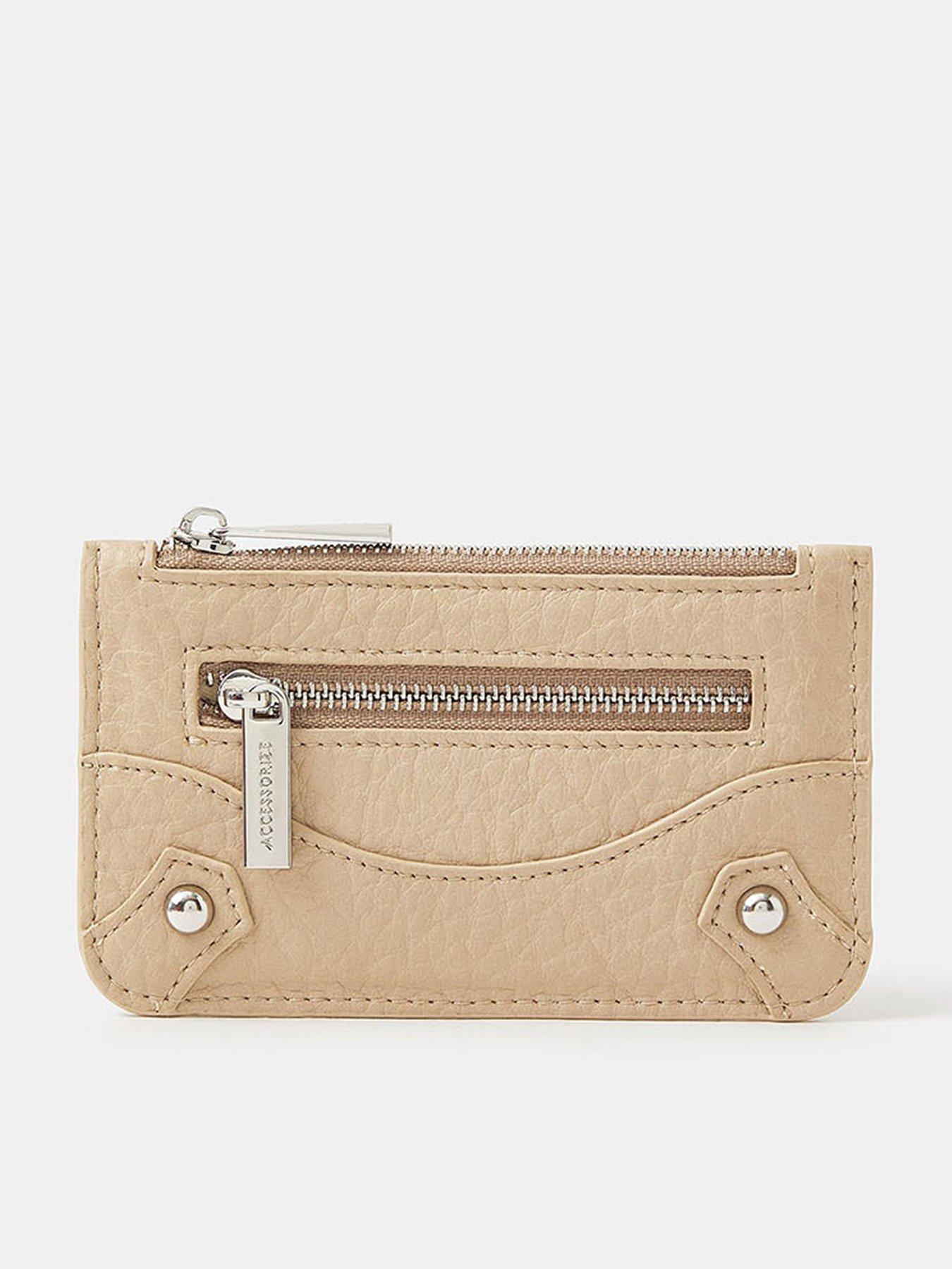 Accessorize Zip Front Card Holder - Light Brown