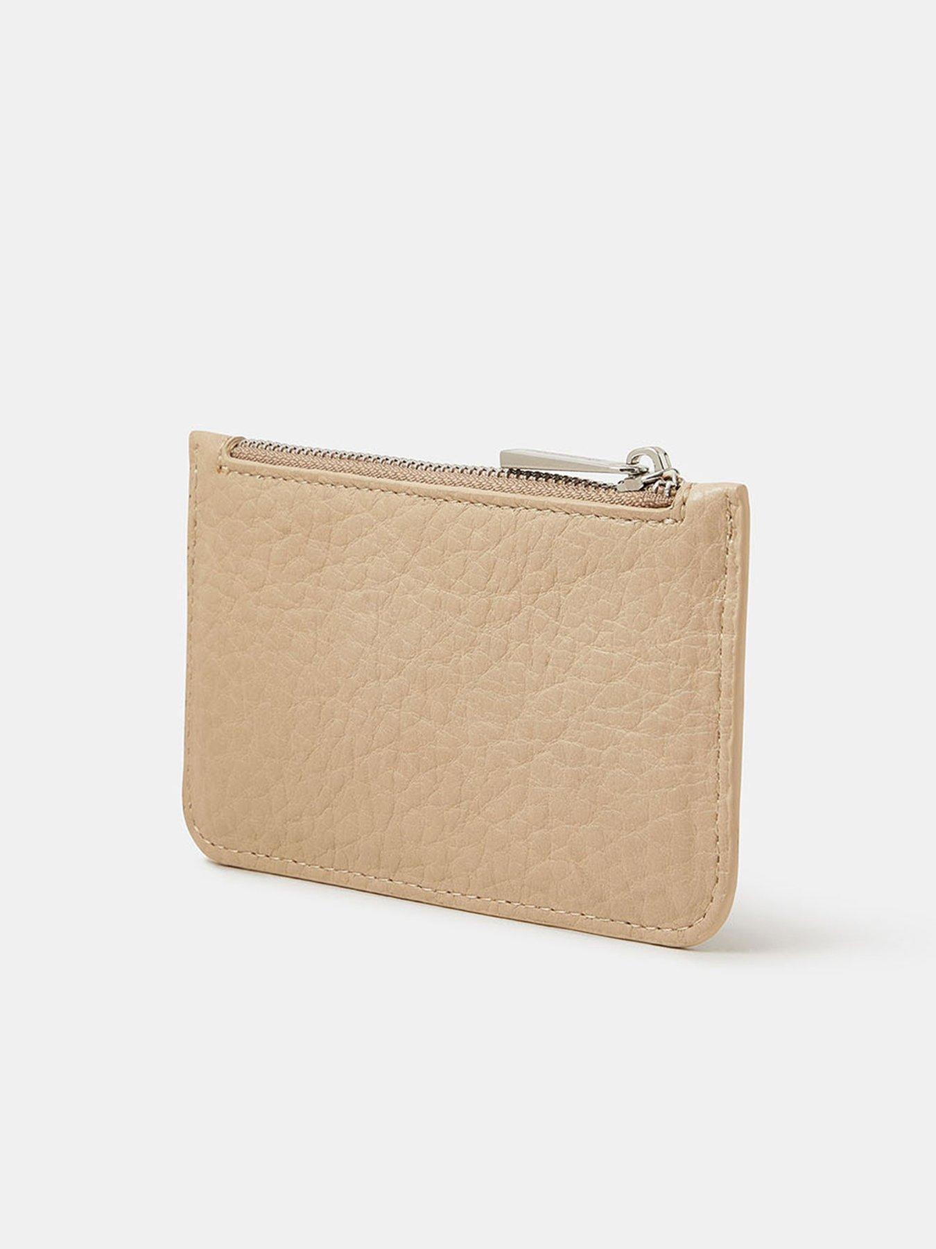 Image 2 of 3 of Accessorize Zip Front Card Holder - Light Brown
