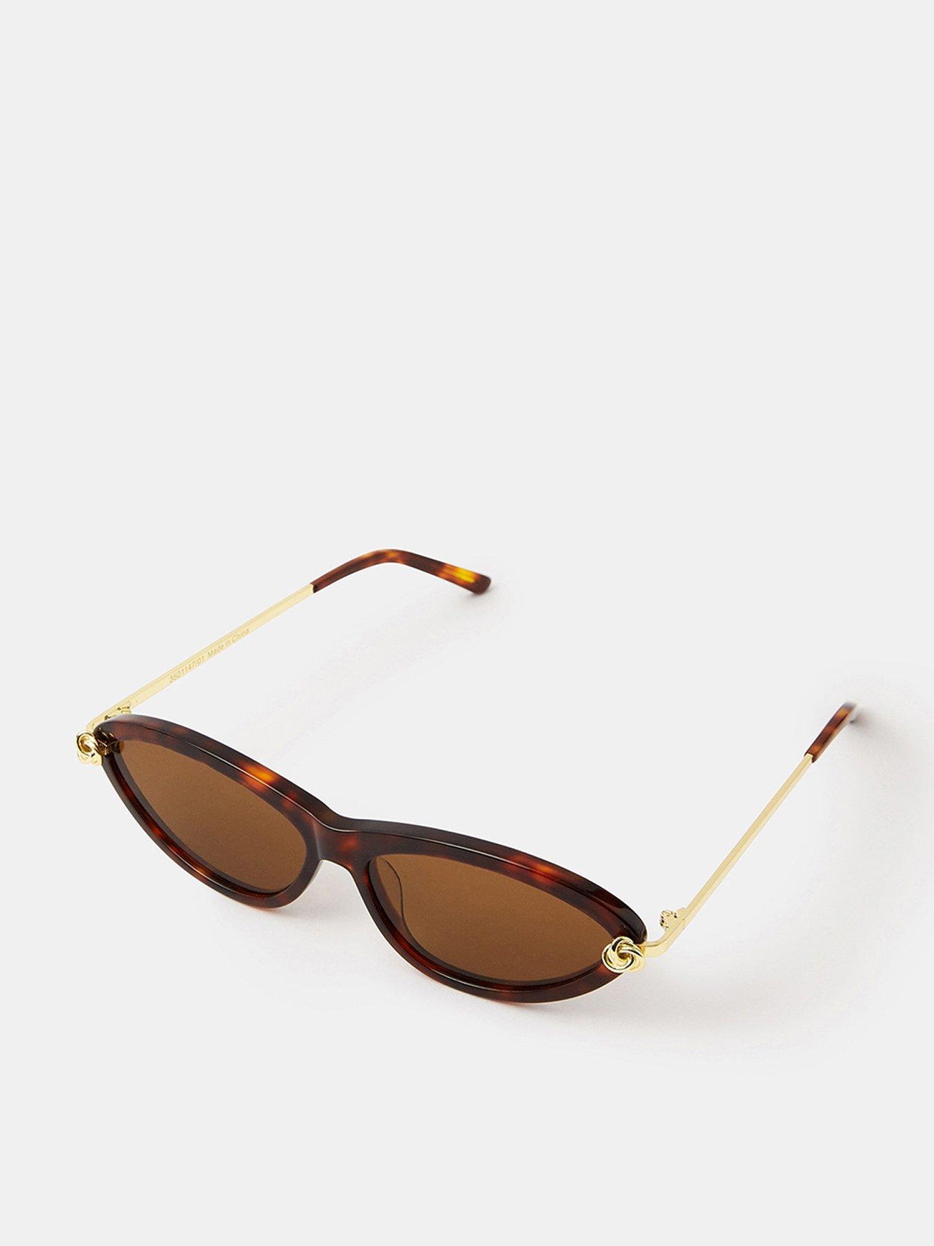 Accessorize Knot Tort Cat Eye Sunglasses - Brown