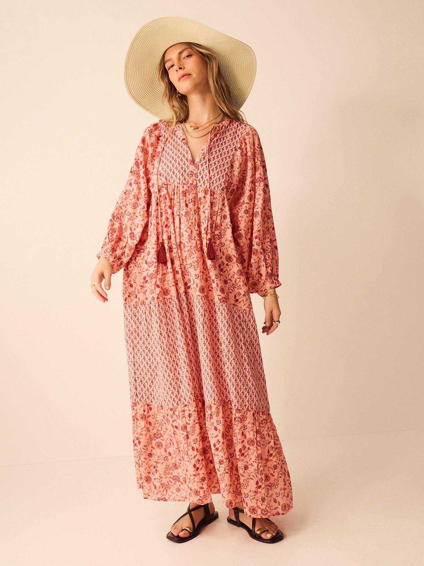 Accessorize Floral Print Maxi Dress - Pink