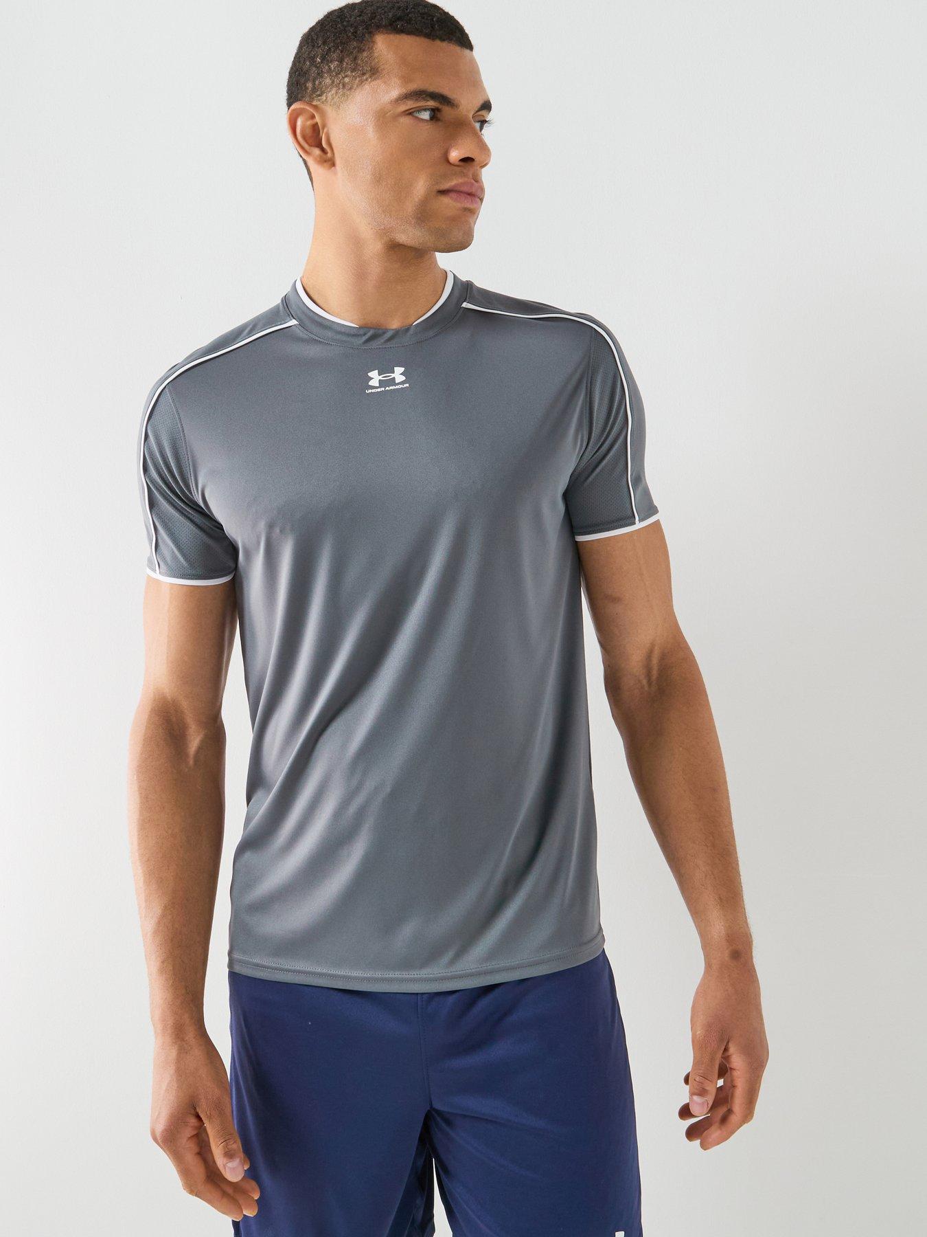 UNDER ARMOUR Mens Football Challenger Short Sleeve T-Shirt - Grey