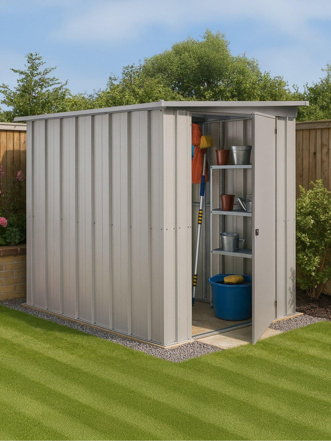 Image 1 of 4 of Yardmaster 4 X 5 ft Single Door Metal Pent Roof Shed