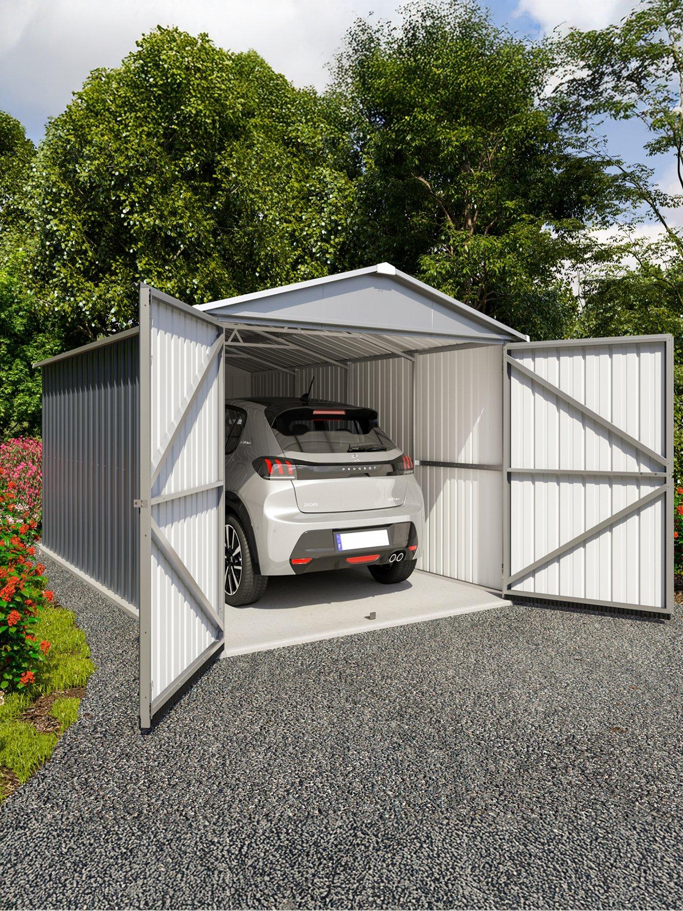 Yardmaster 10X17Ft Metal Garage With 2 Large Swing Doors