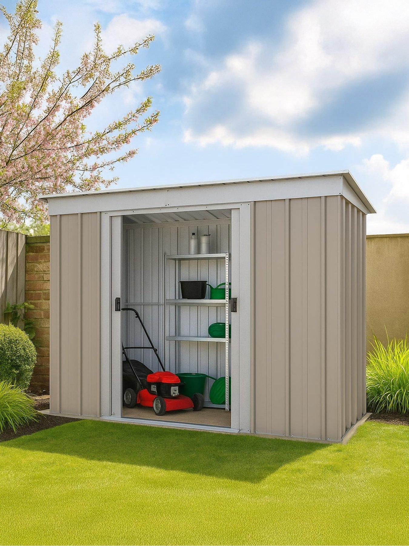 Image 1 of 5 of Yardmaster 6 X 4 ft Platinum Tall Metal Pent Roof Shed