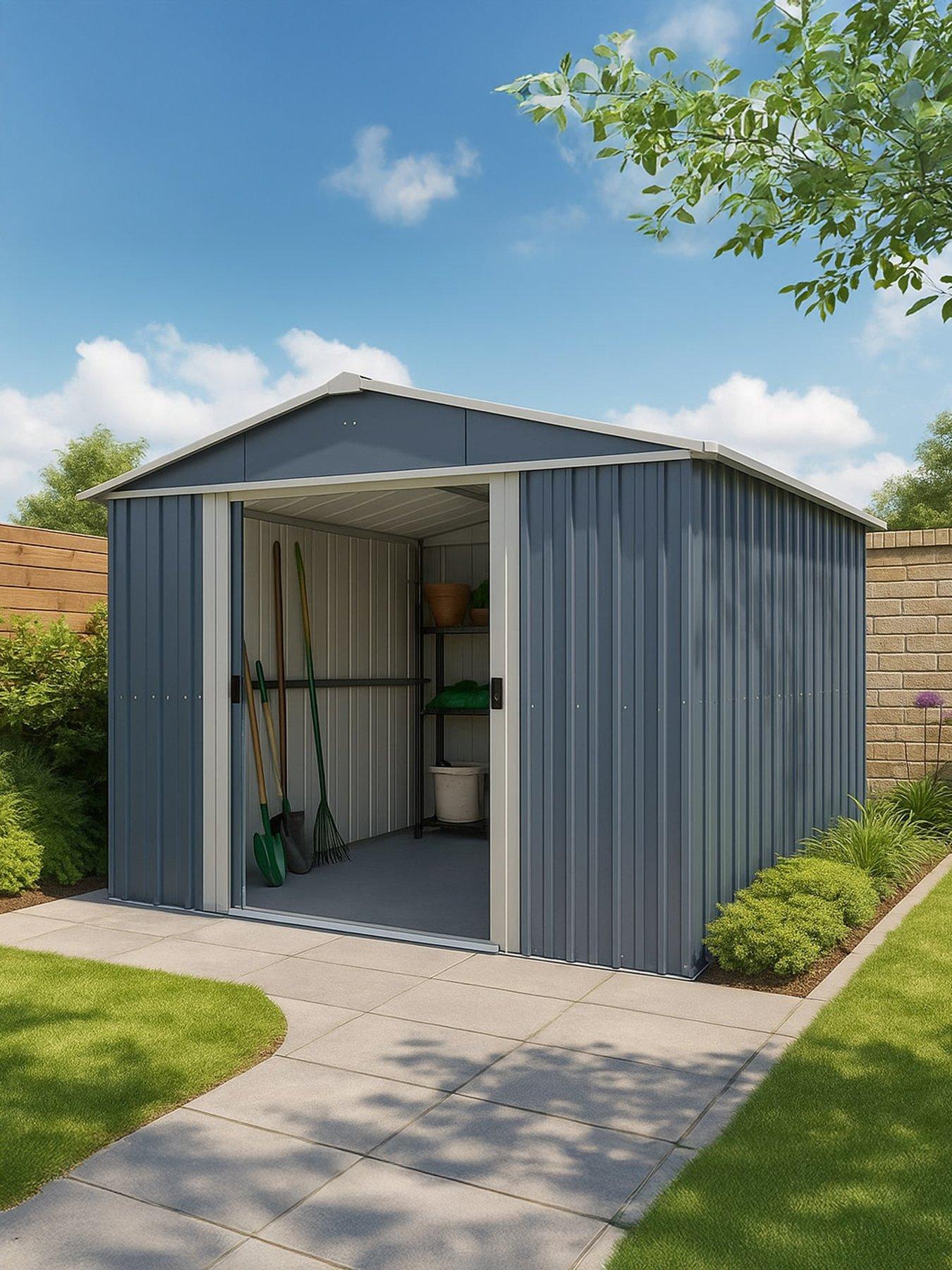Yardmaster 10ft X 13ft Castleton Apex Roof Metal Shed With Floor Frame Kit