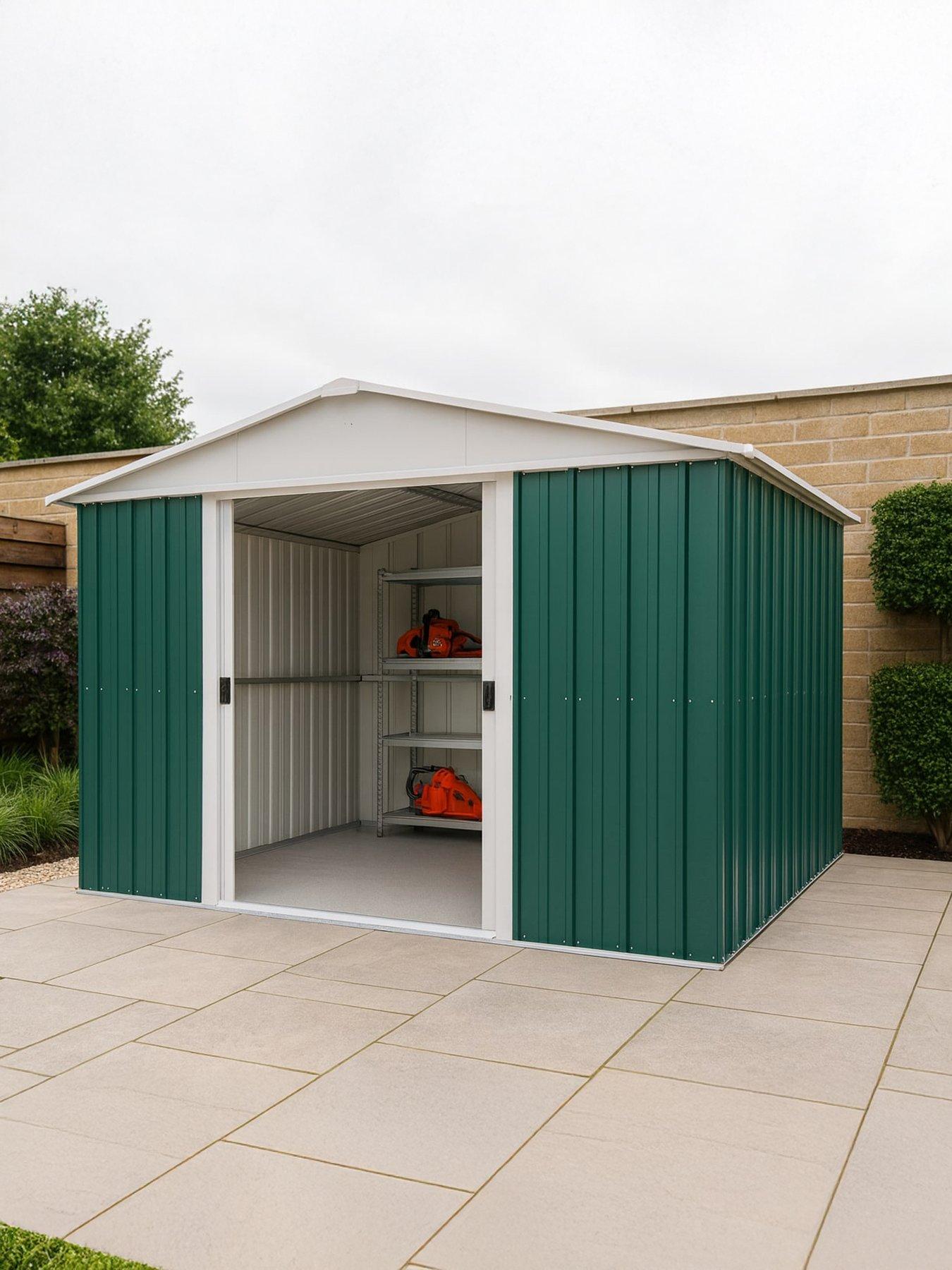 Yardmaster 10 X 10 ft Apex Roof Metal Shed With Floor Frame