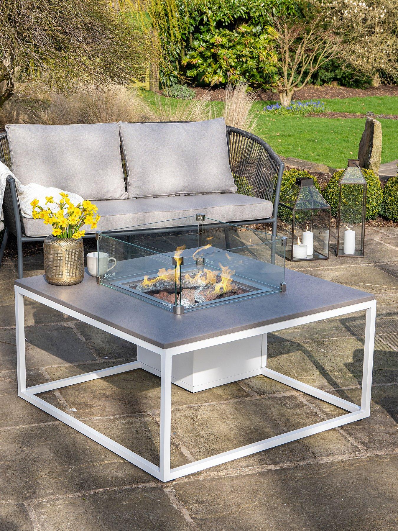 Pacific Cosiloft 100 White and Grey Fire Pit Table