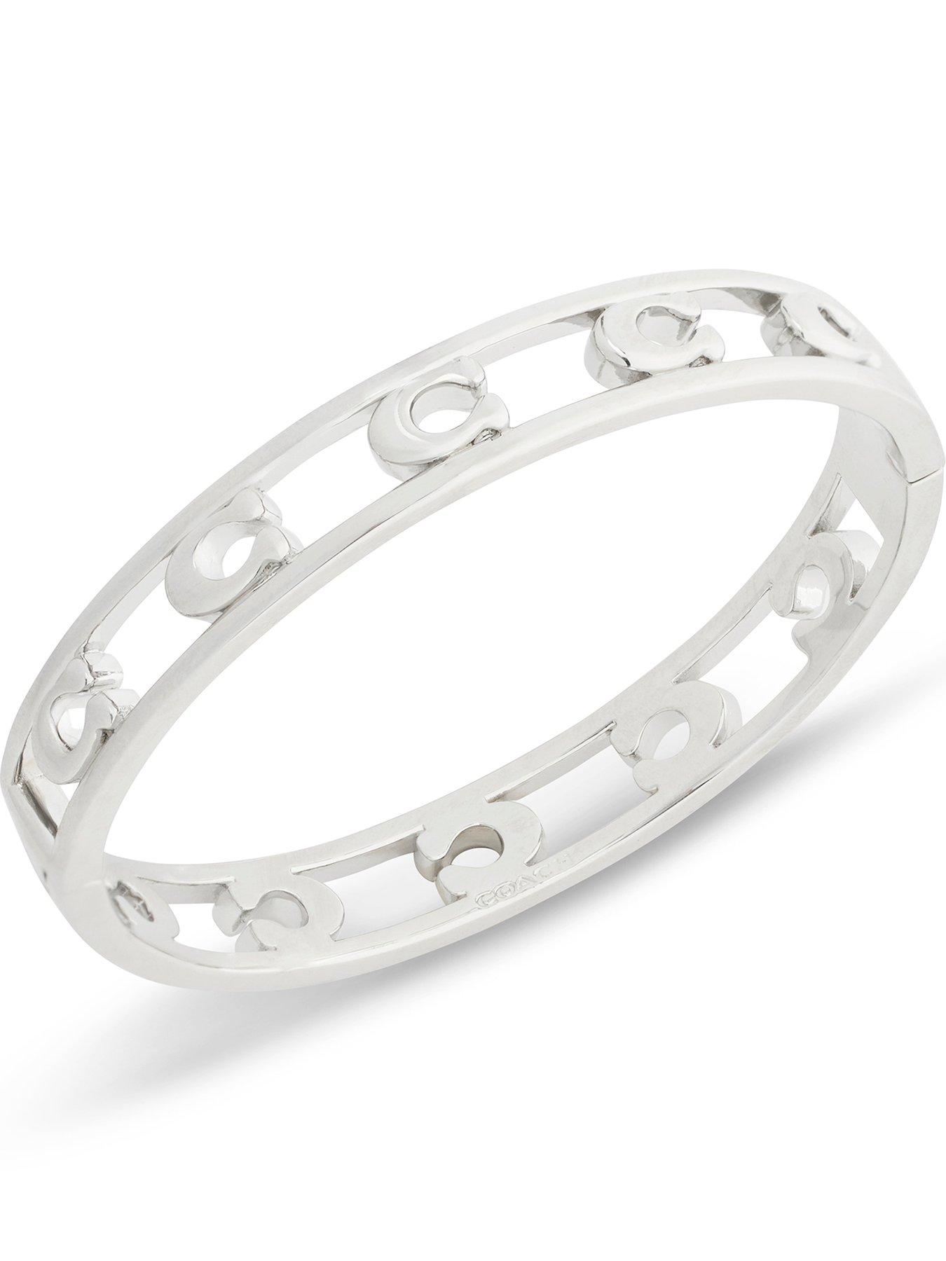 COACH Open Enamel C Hinged Bangle - Silver