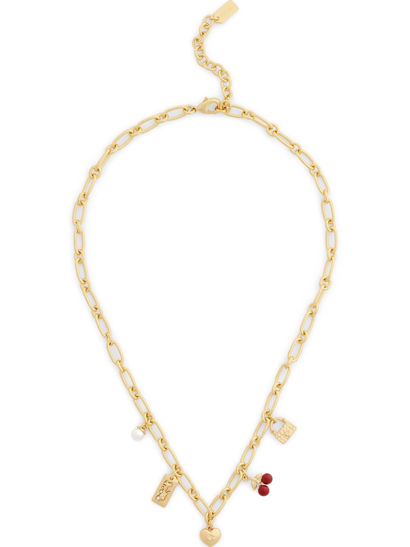 COACH Cherry Mix Charm Necklace - Red